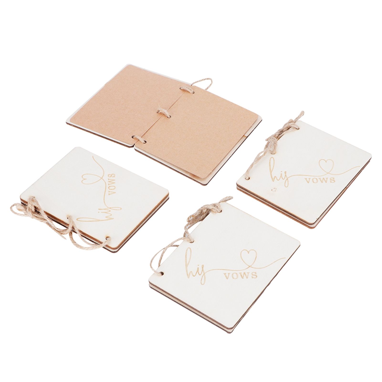 2 Sets Wedding Vow Books Exquisite Gift Card Declaration Booklets Props view 3