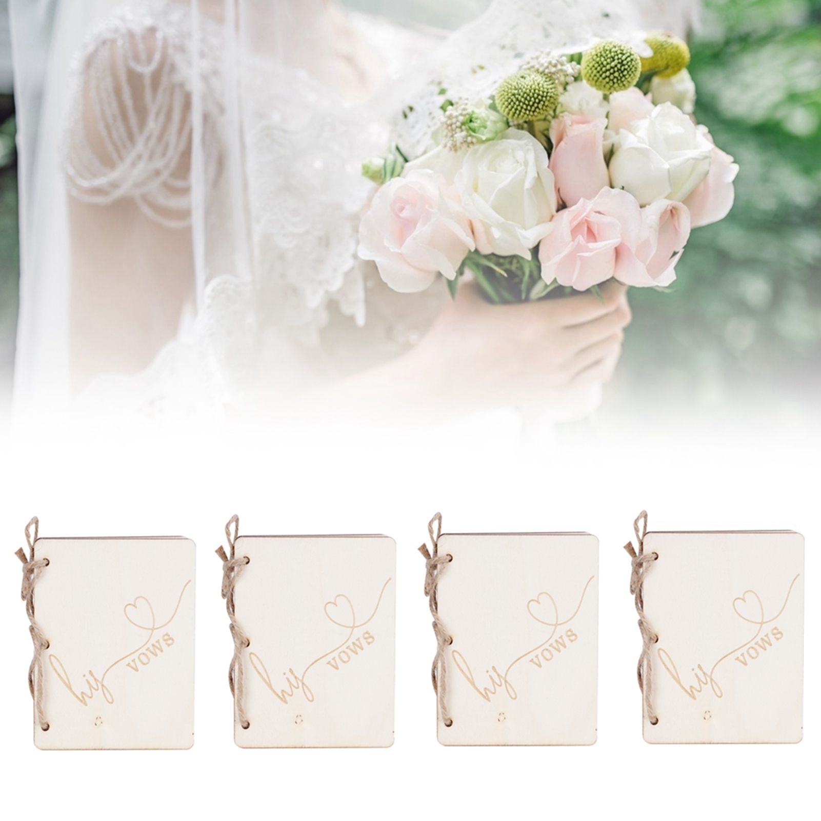 2 Sets Wedding Vow Books Exquisite Gift Card Declaration Booklets Props view 9