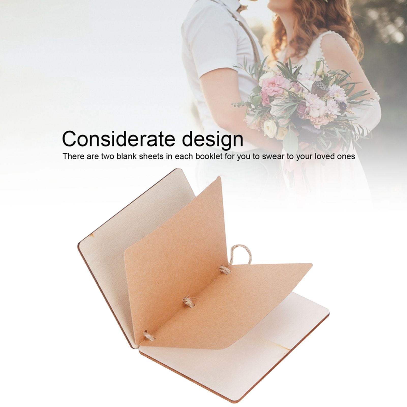 2 Sets Wedding Vow Books Exquisite Gift Card Declaration Booklets Props view 15