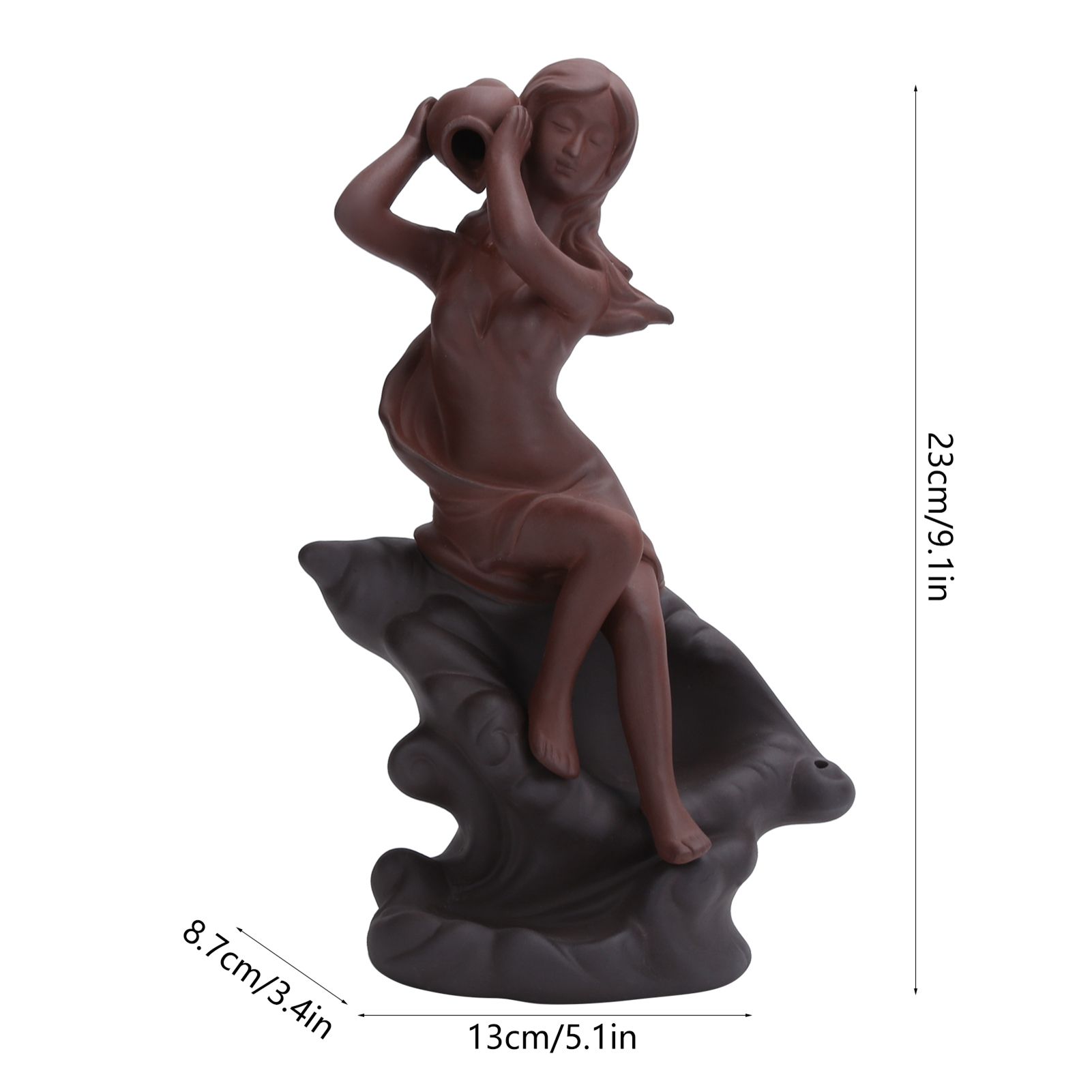 Incense Burner Red Stoneware Backflow Incense Holder Home Office Decoration view 14