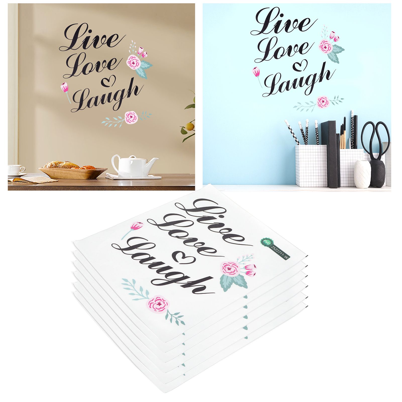 6Pcs Wall Sticker English Letters Pattern DIY Wall Decal for Home Living Room view 9