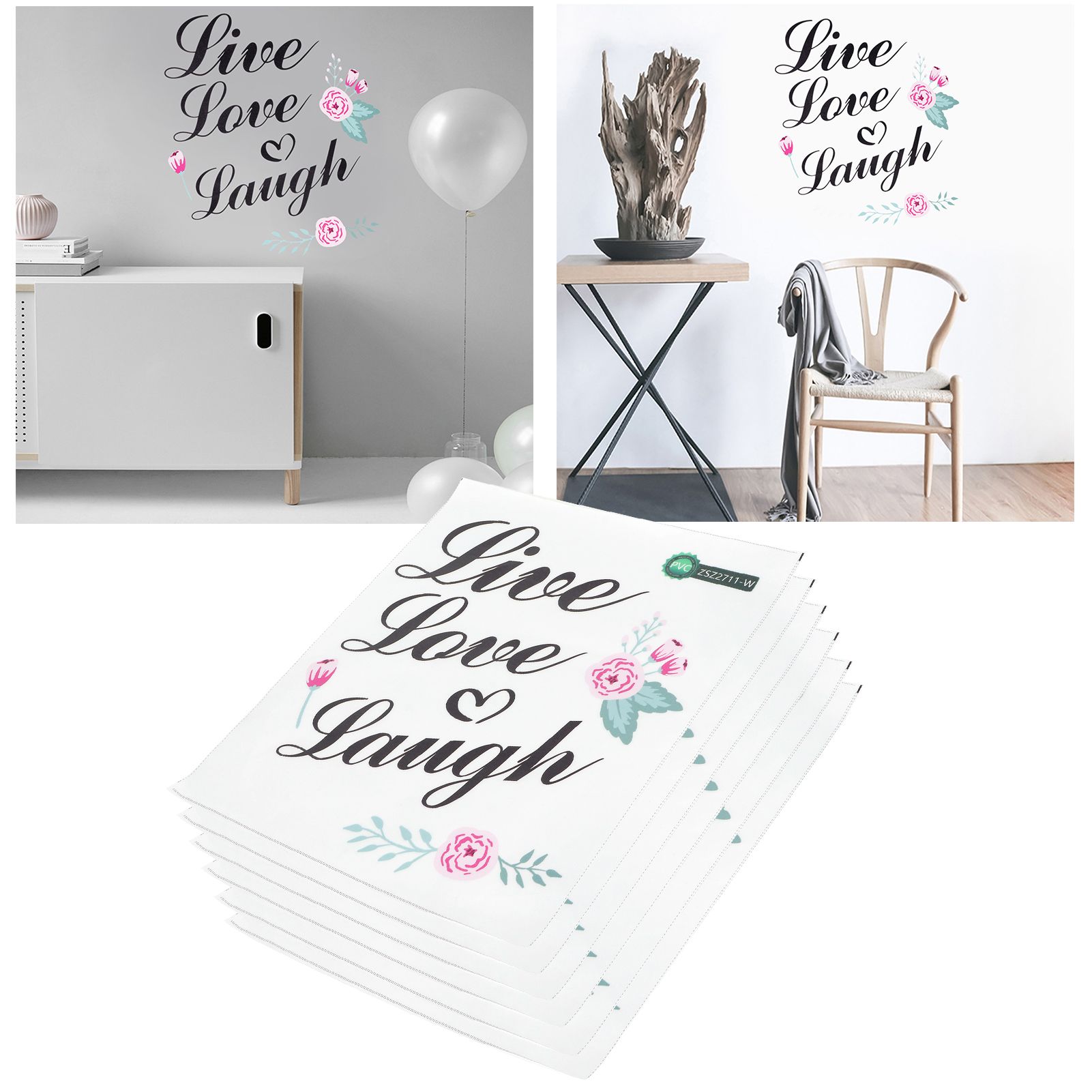 6Pcs Wall Sticker English Letters Pattern DIY Wall Decal for Home Living Room view 10