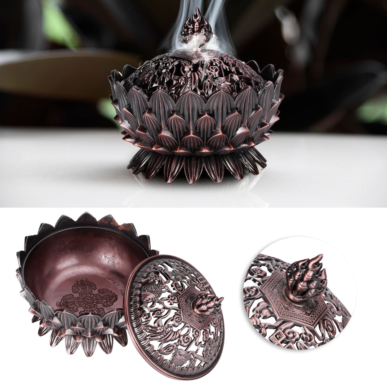 Vintage Incense Holders Buddha Incense Burner for Home Office Feng Shui view 9