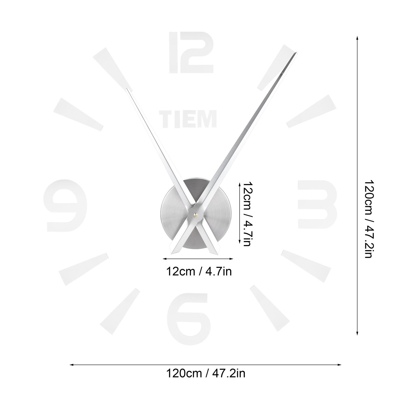 Frameless Wall Clock Sticker Mirror Surface Living Room Bedroom Office DIY view 12