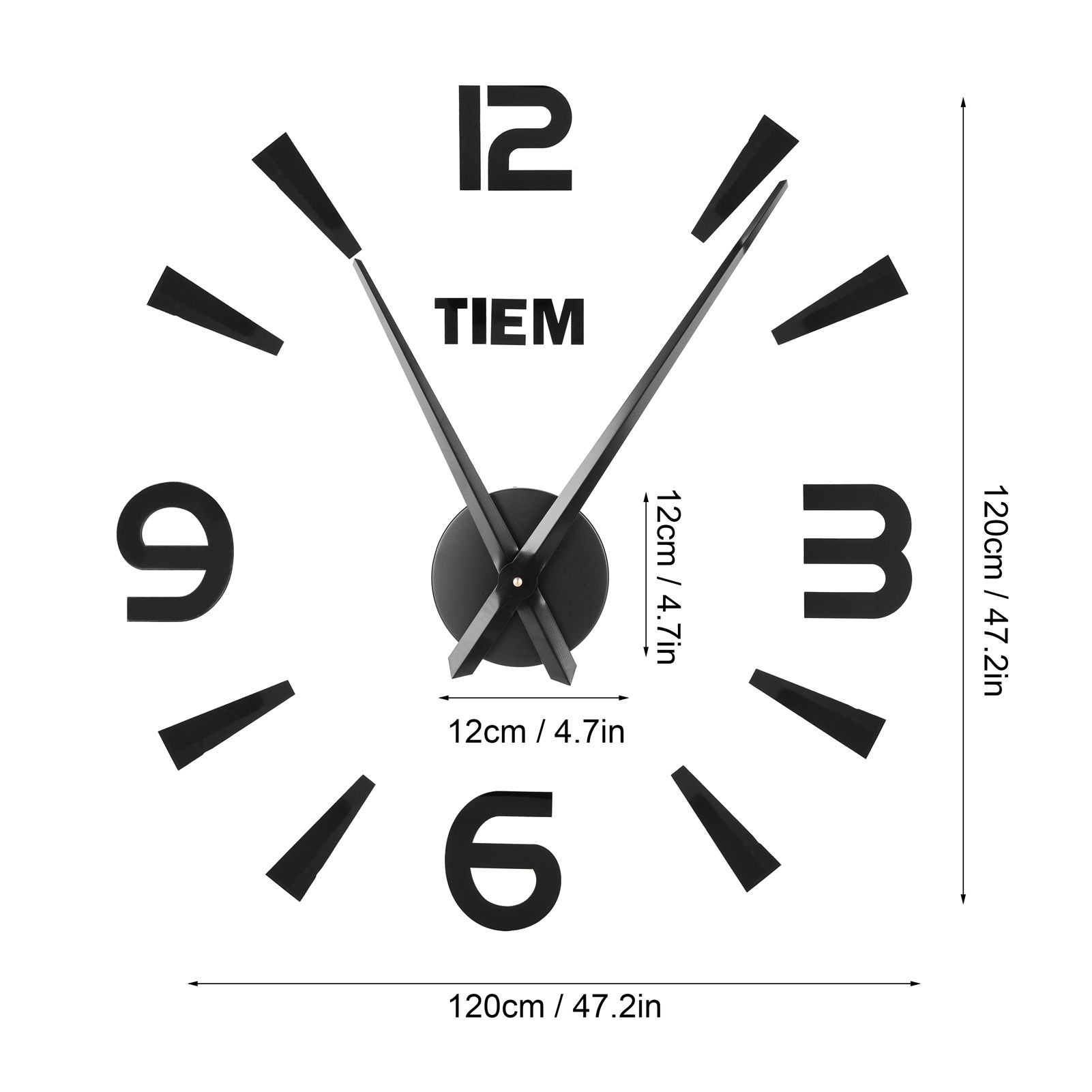 Frameless Wall Clock Sticker Mirror Surface Living Room Bedroom Office DIY view 12