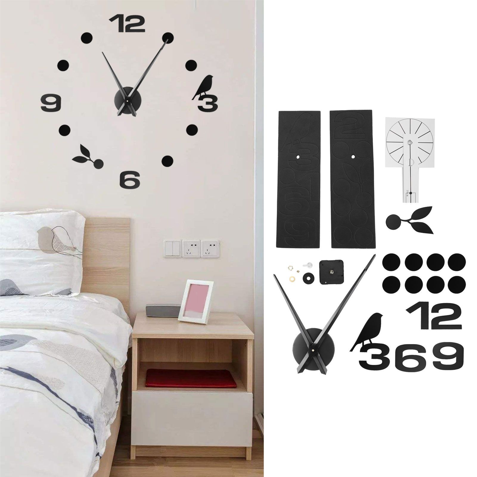 Frameless Wall Clock Sticker Mirror Surface DIY Decoration Living Room Bedroom view 9