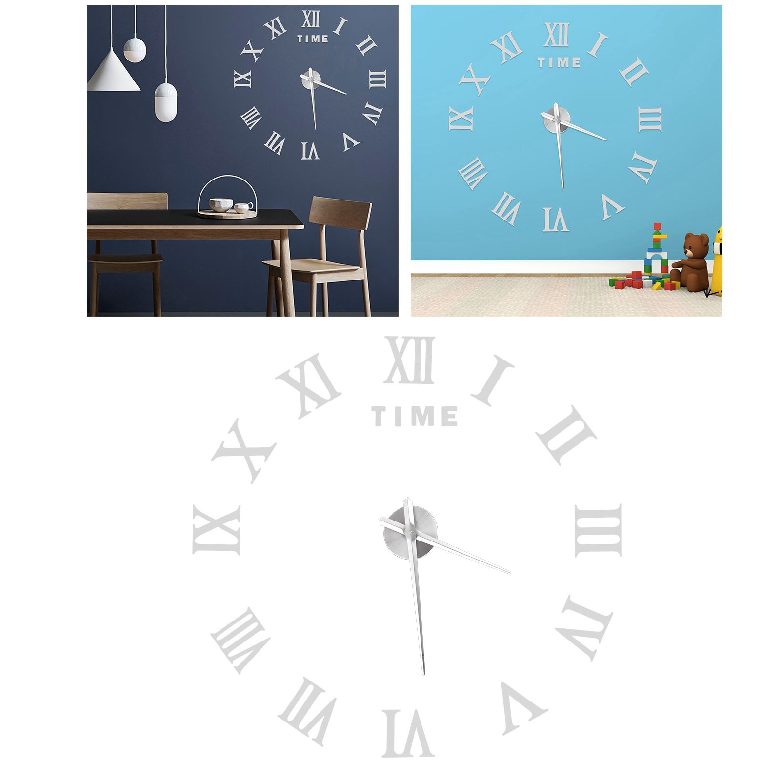DIY Wall Clock Roman Numerals Frameless Mirror Surface Wall Clock Home Living view 9