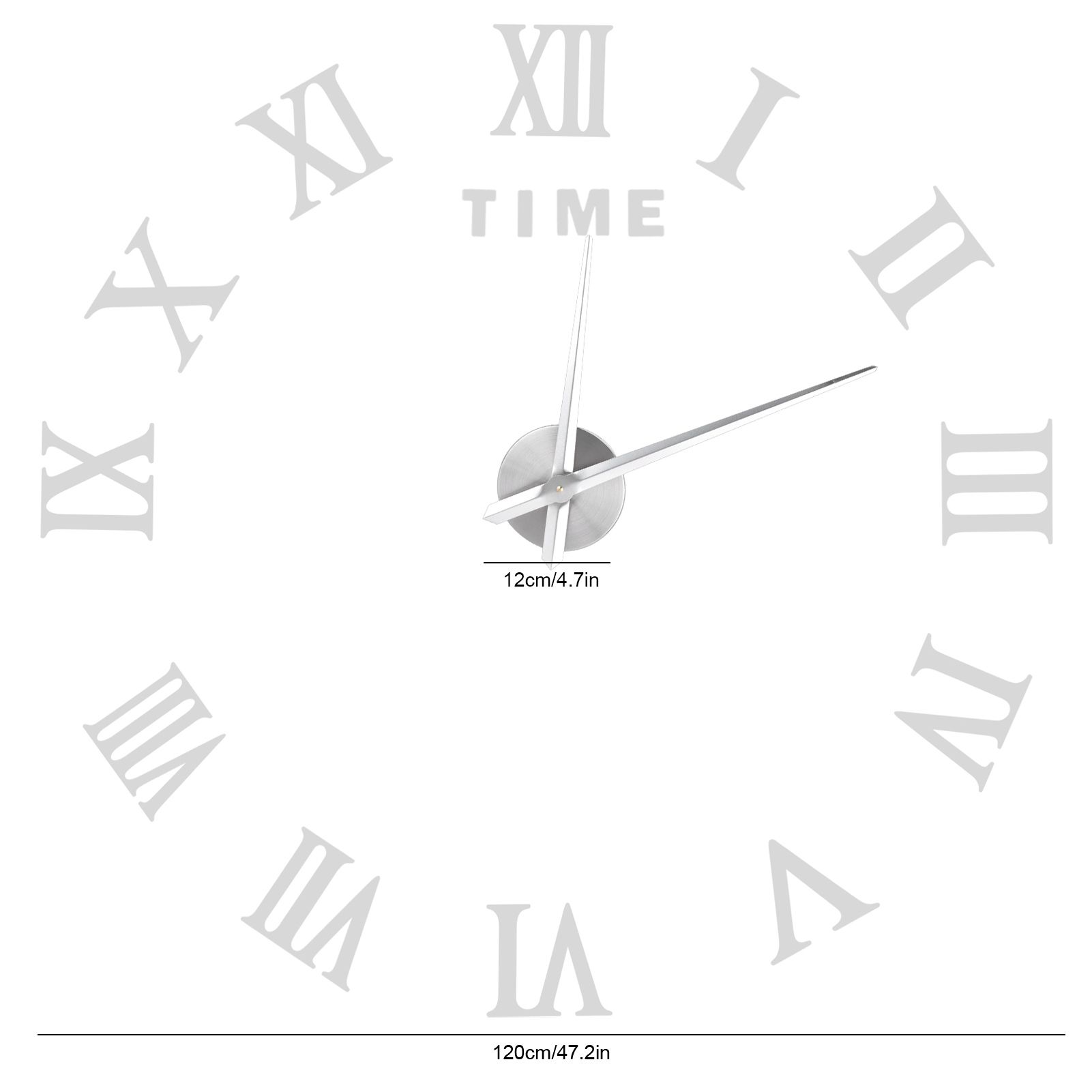 DIY Wall Clock Roman Numerals Frameless Mirror Surface Wall Clock Home Living view 15