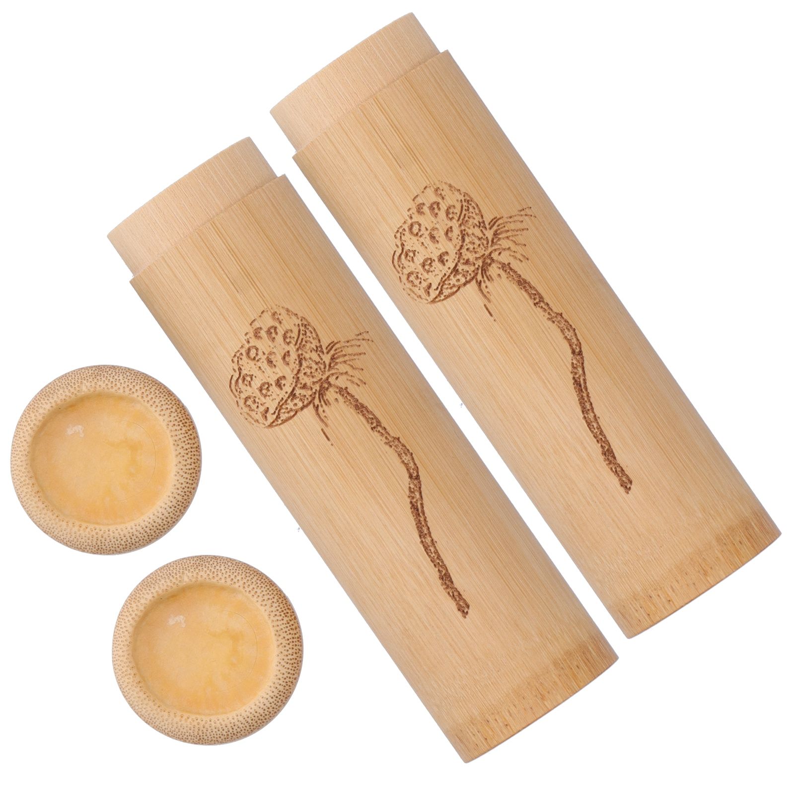 2Pcs Bamboo Tube Natural Environmentally Friendly Carbonized for Tea Nuts view 2