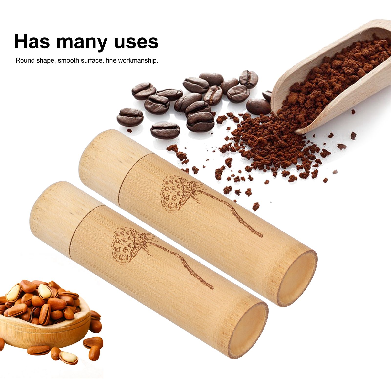 2Pcs Bamboo Tube Natural Environmentally Friendly Carbonized for Tea Nuts view 13
