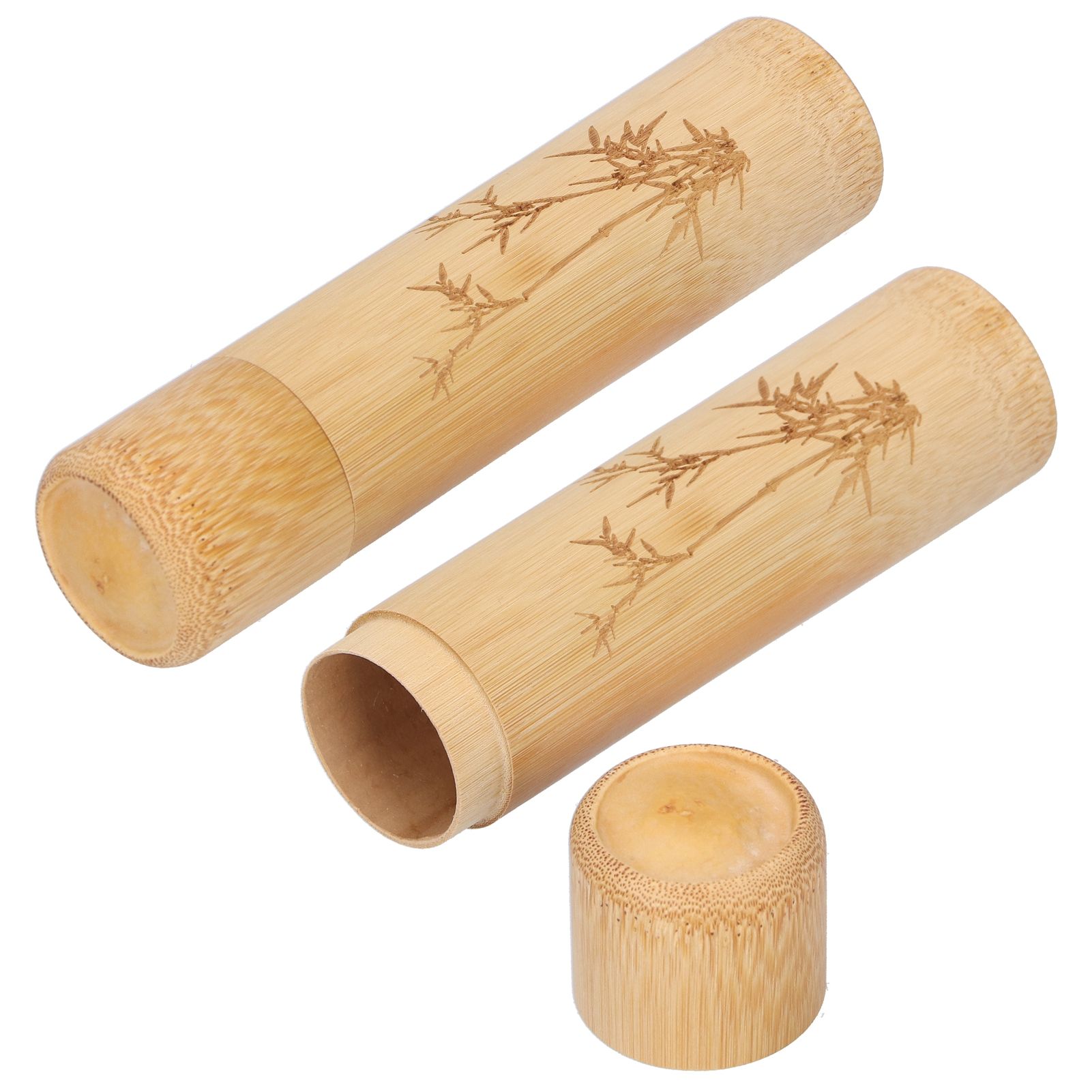 2Pcs Bamboo Tube Natural Environmentally Friendly Carbonized for Tea Nuts view 3