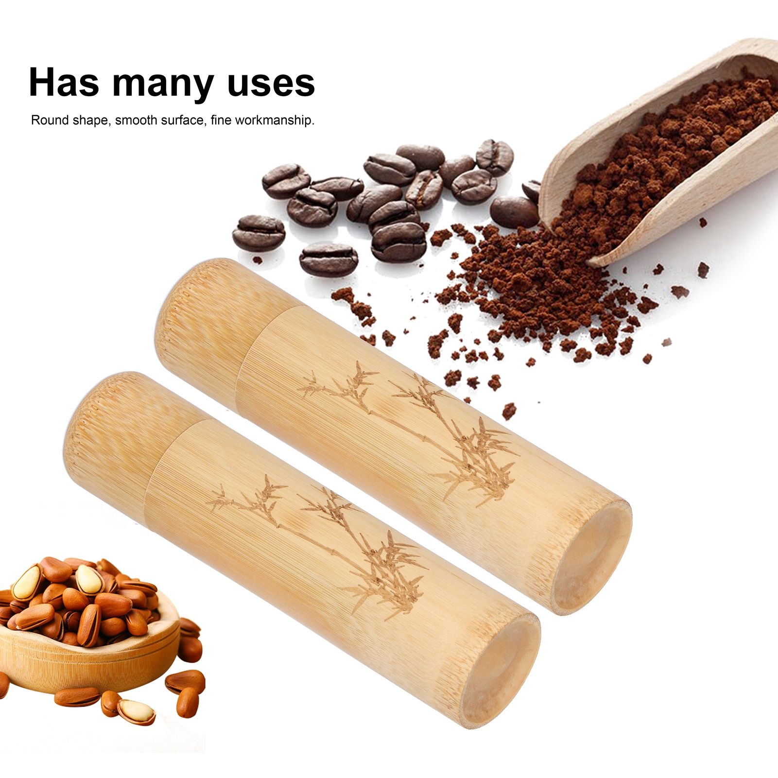 2Pcs Bamboo Tube Natural Environmentally Friendly Carbonized for Tea Nuts view 12