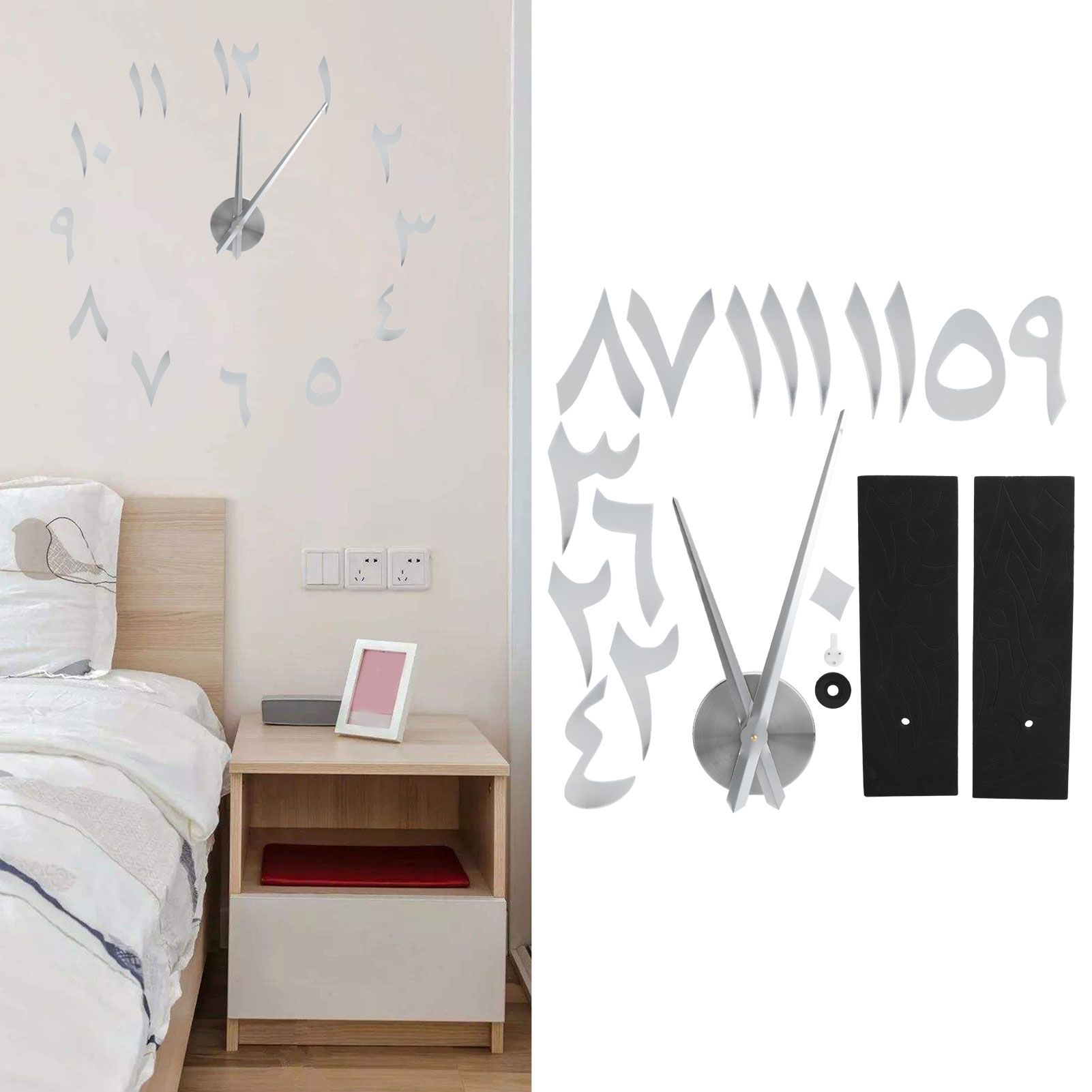 Wall Clock Innovative Modern Acrylic DIY Clock Set for Home Living Room view 10