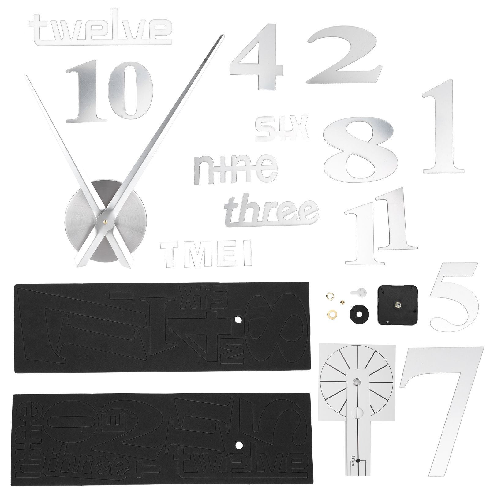 Frameless DIY Wall Clock Modern Mirror Wall Sticker for Home Living Room view 8