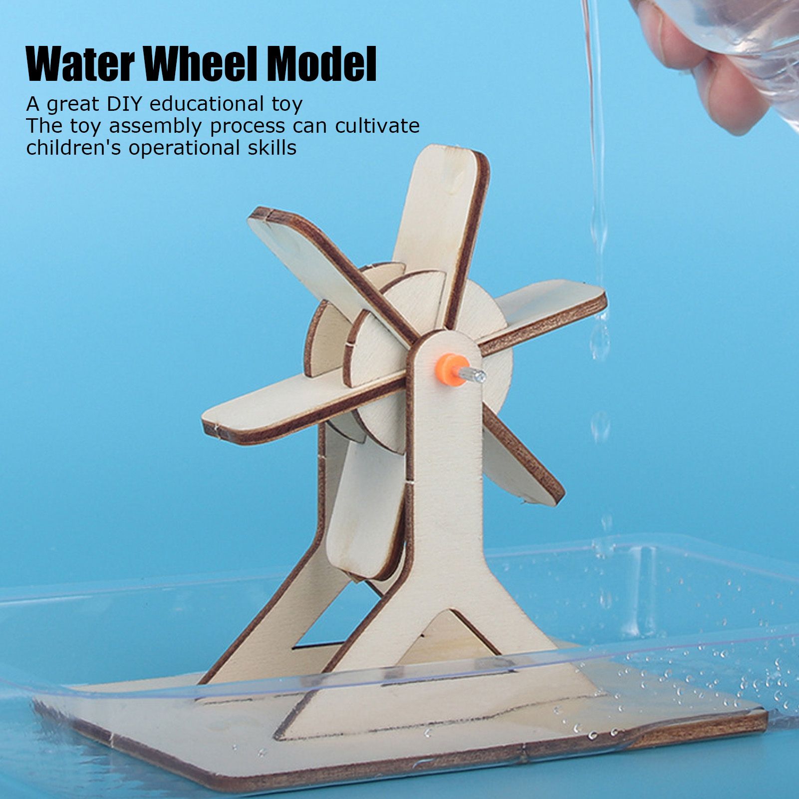 4 Sets Wooden Water Wheel Toys DIY Children Technology DIY Assembly Puzzle Model view 12