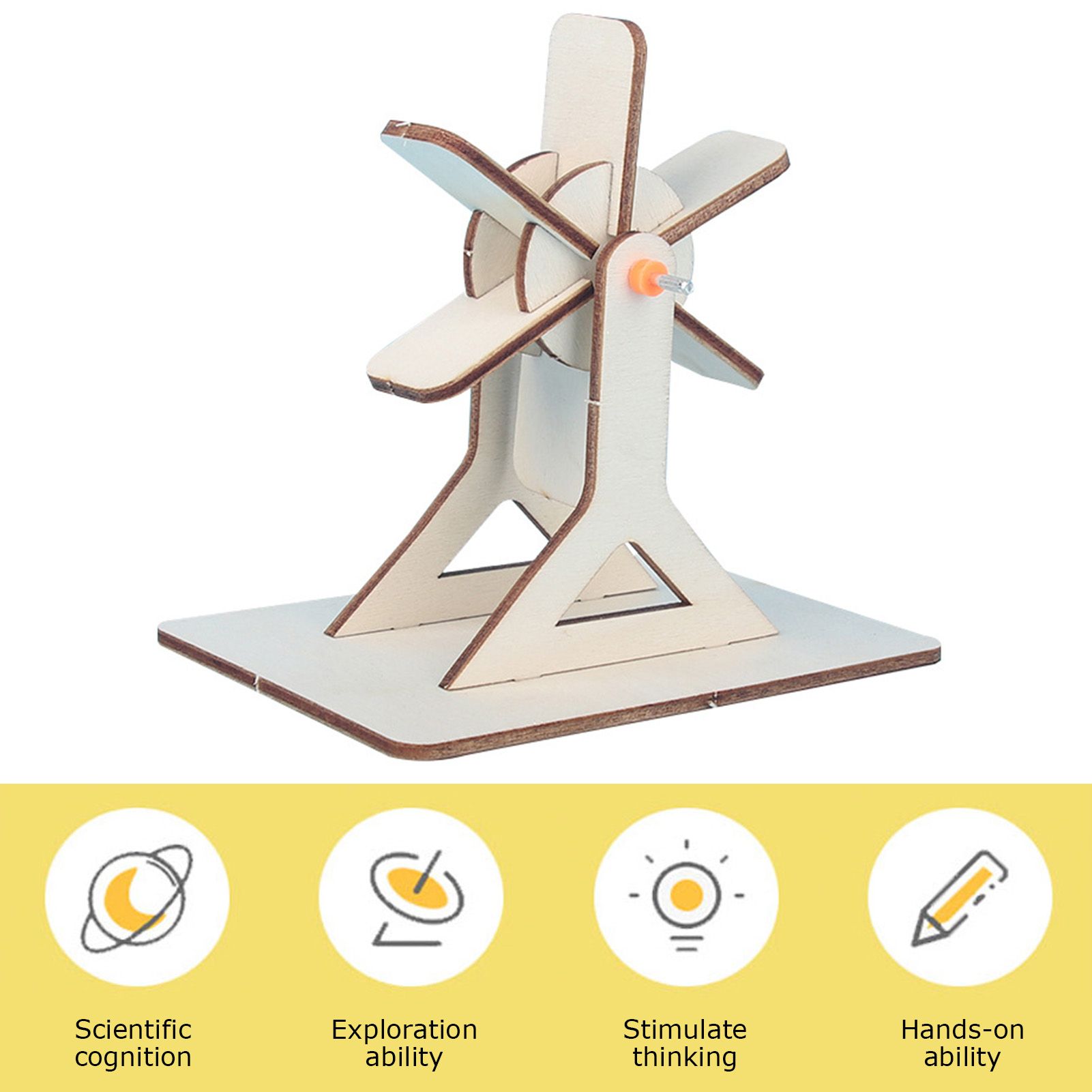 4 Sets Wooden Water Wheel Toys DIY Children Technology DIY Assembly Puzzle Model view 13