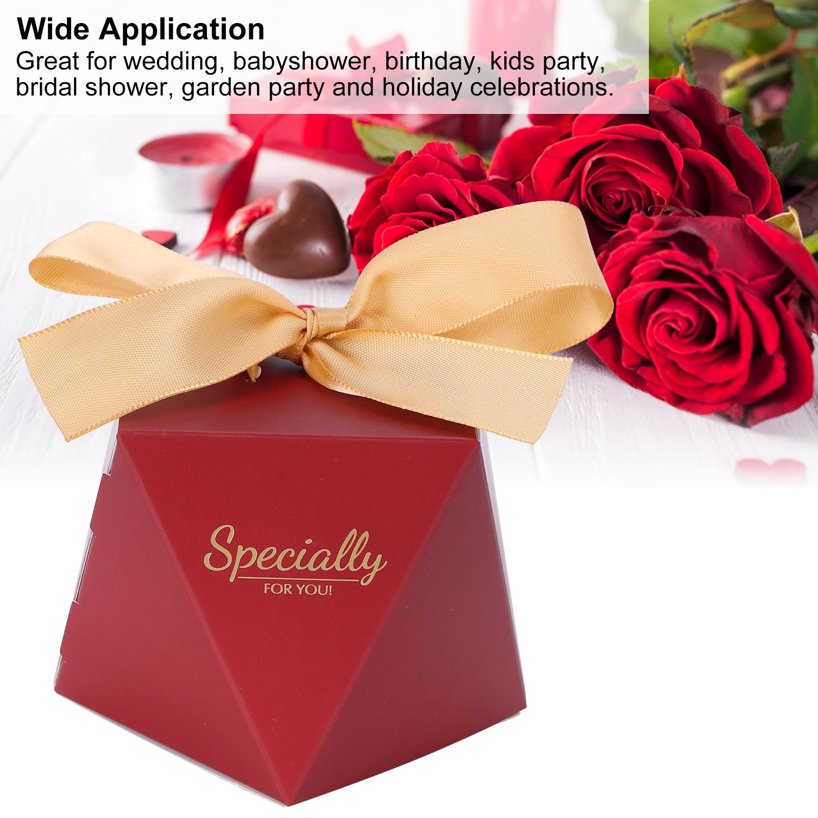 25 Sets Candy Box Cookies Gift Boxes with Ribbon for Birthday Wedding Party FavorL view 15