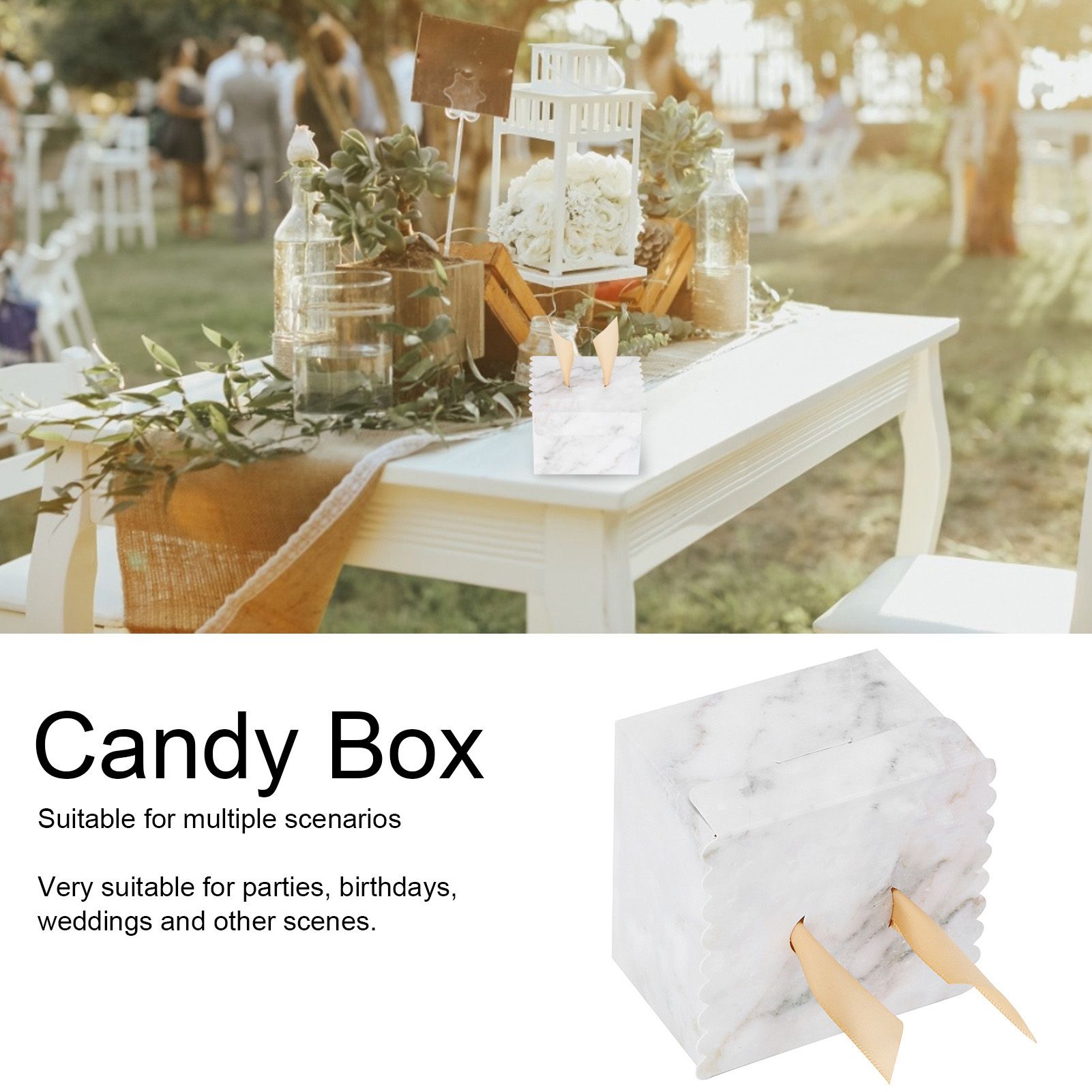 25 Sets Square Candy Box European Wedding Party Gift Box for Chocolate Cookies view 15