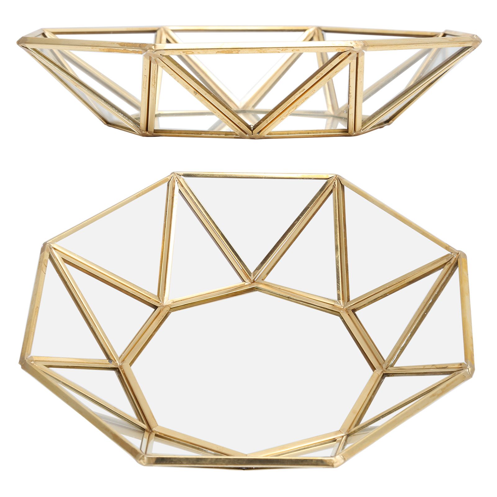 Octagonal Tray Glass Storage Decorative Display Tray Sundries Dessert Plate view 7