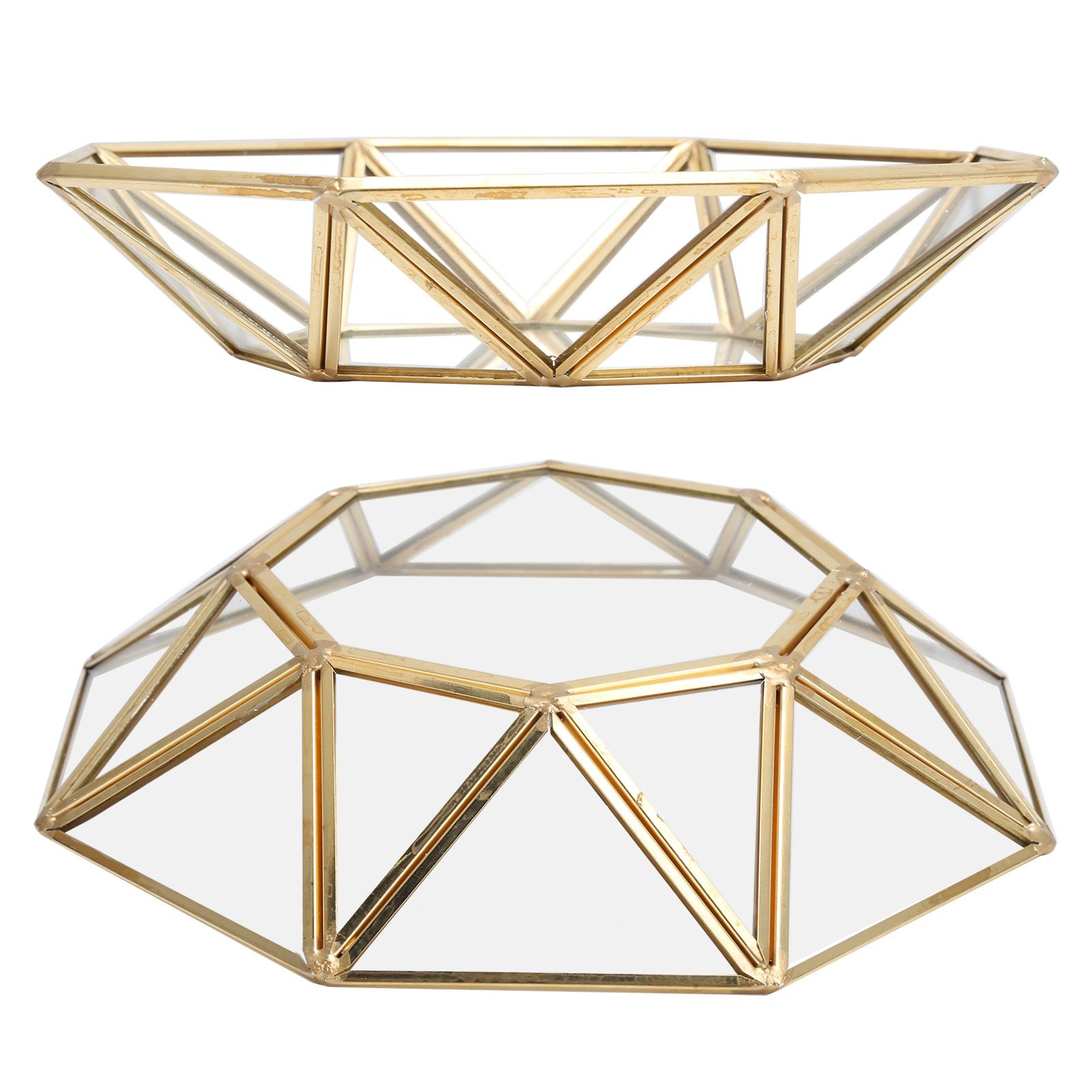 Octagonal Tray Glass Storage Decorative Display Tray Sundries Dessert Plate view 8