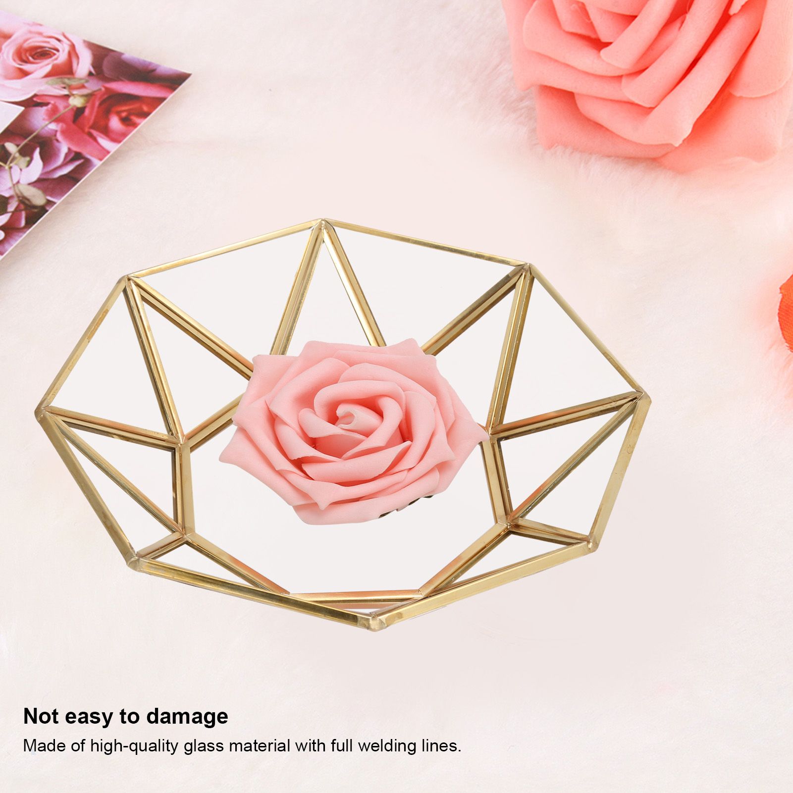 Octagonal Tray Glass Storage Decorative Display Tray Sundries Dessert Plate view 14