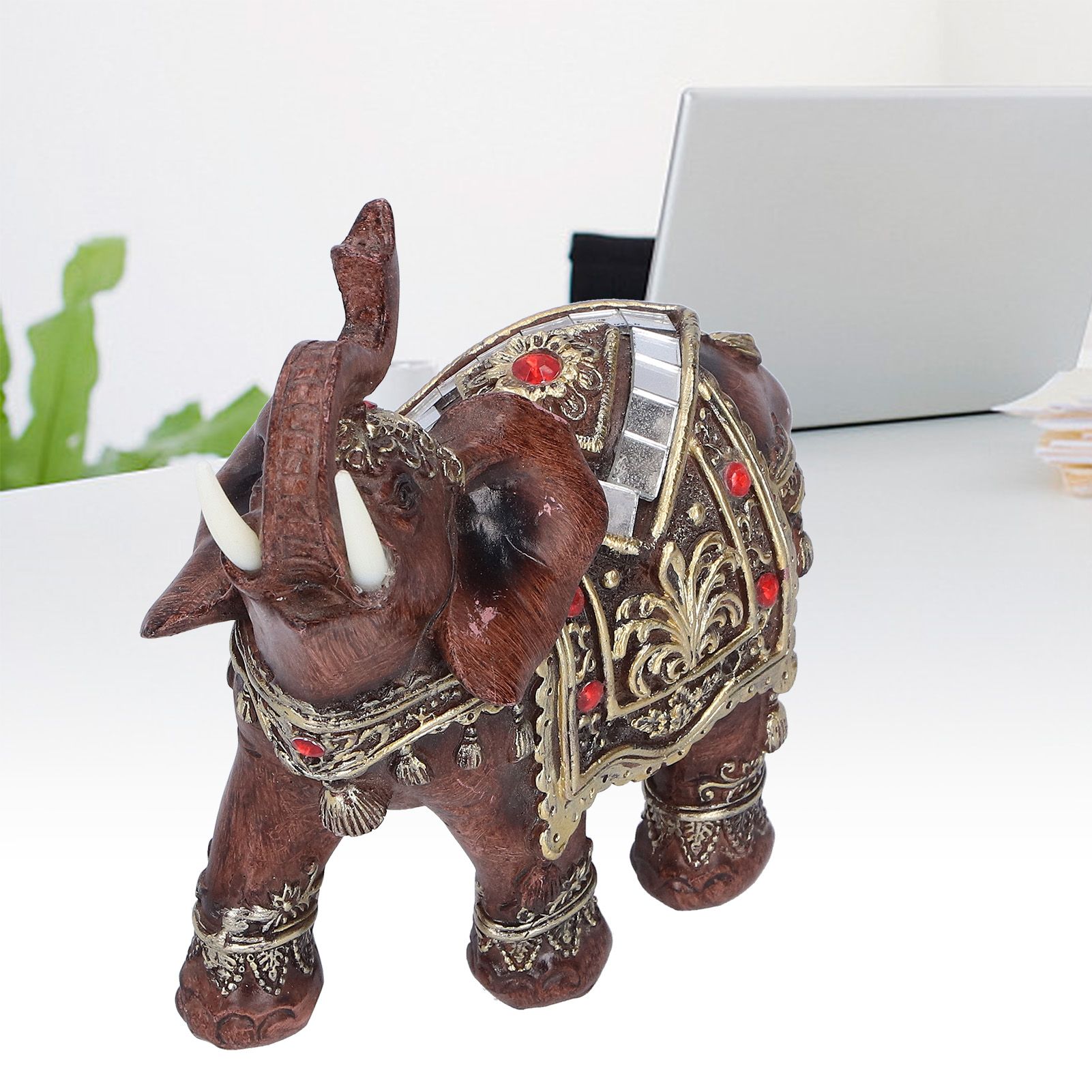 Elephant Statue Resin Desktop Figurine Ornament Home Living Room Decoration view 10