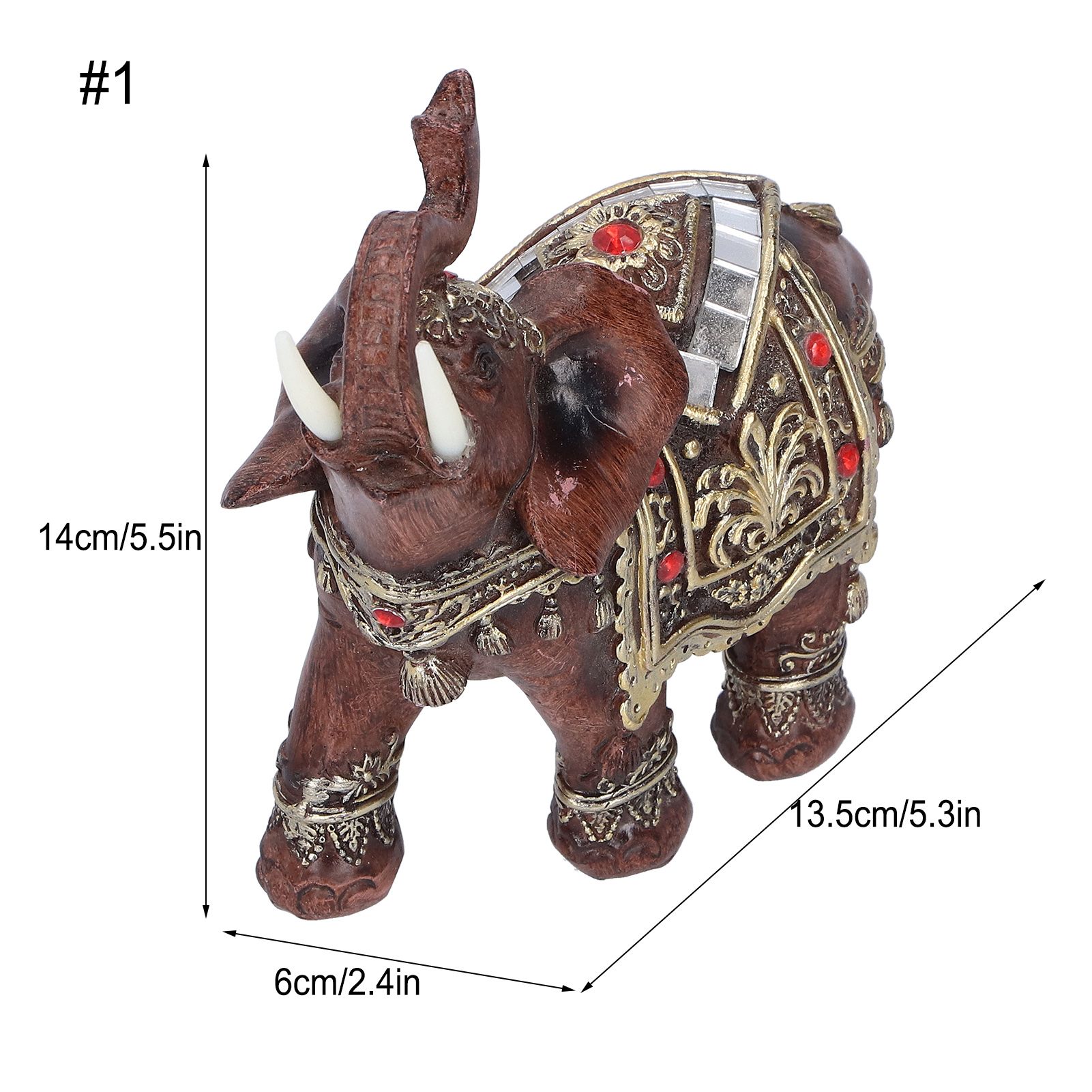 Elephant Statue Resin Desktop Figurine Ornament Home Living Room Decoration view 13