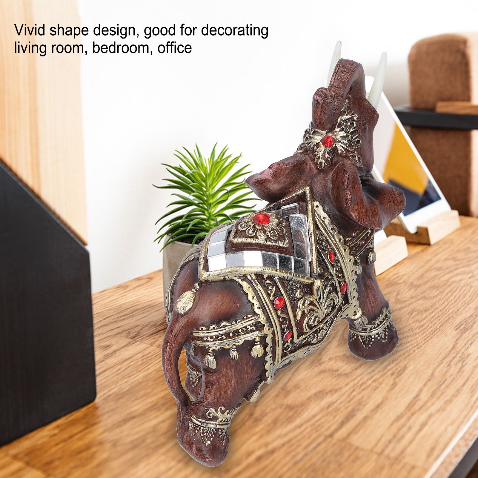 Elephant Statue Resin Desktop Figurine Ornament Home Living Room Decoration view 15