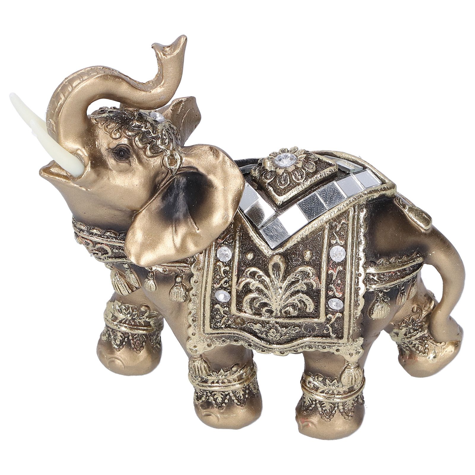 Elephant Statue Figurine Feng Shui Resin Animal Ornament Art Crafts Desktop view 3