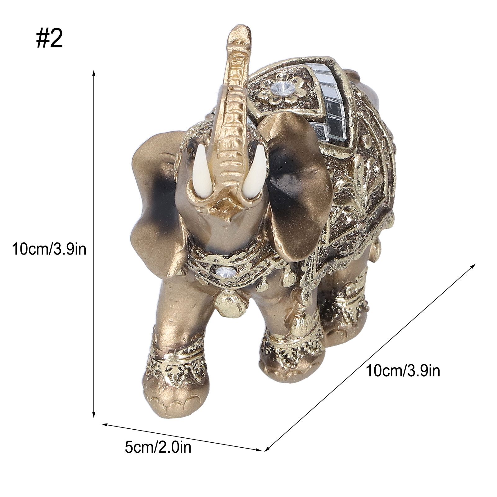 Elephant Statue Figurine Feng Shui Resin Animal Ornament Art Crafts Desktop view 13