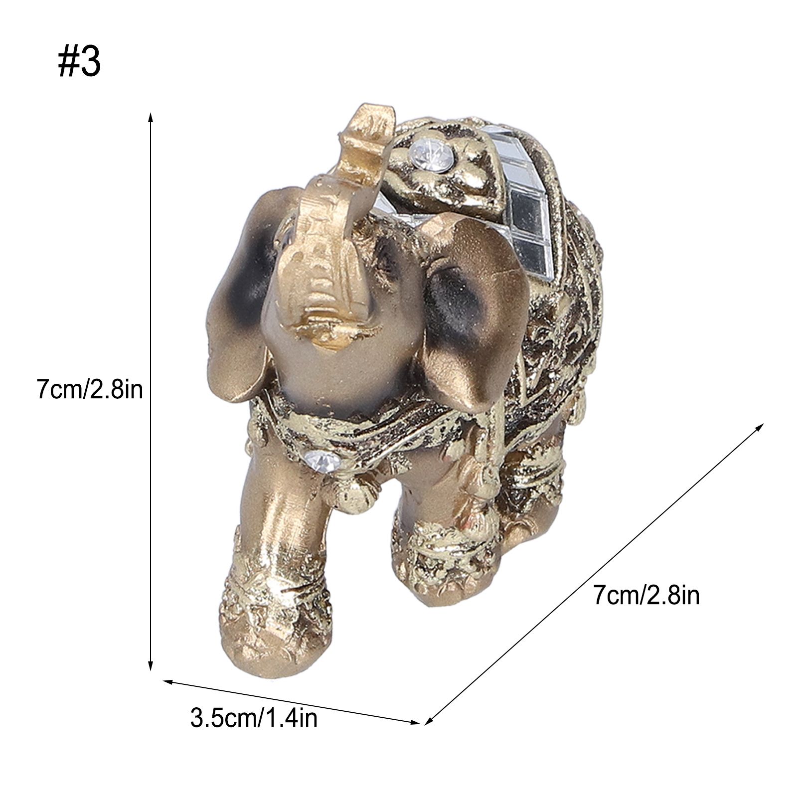 Elephant Statue Figurine Feng Shui Resin Animal Ornament Art Crafts Desktop view 13