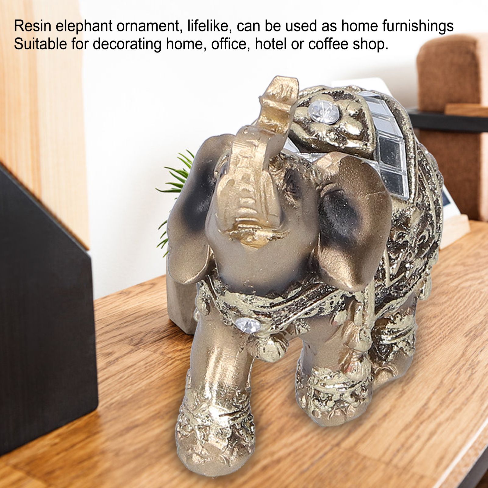 Elephant Statue Figurine Feng Shui Resin Animal Ornament Art Crafts Desktop view 14