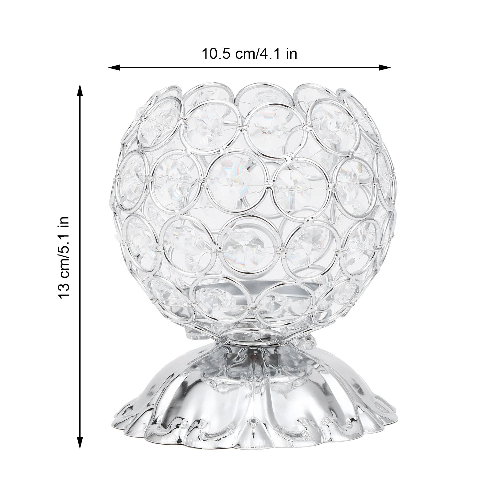 Crystal Candle Holder Electroplated Wrought Iron Candlestick Ornament view 14