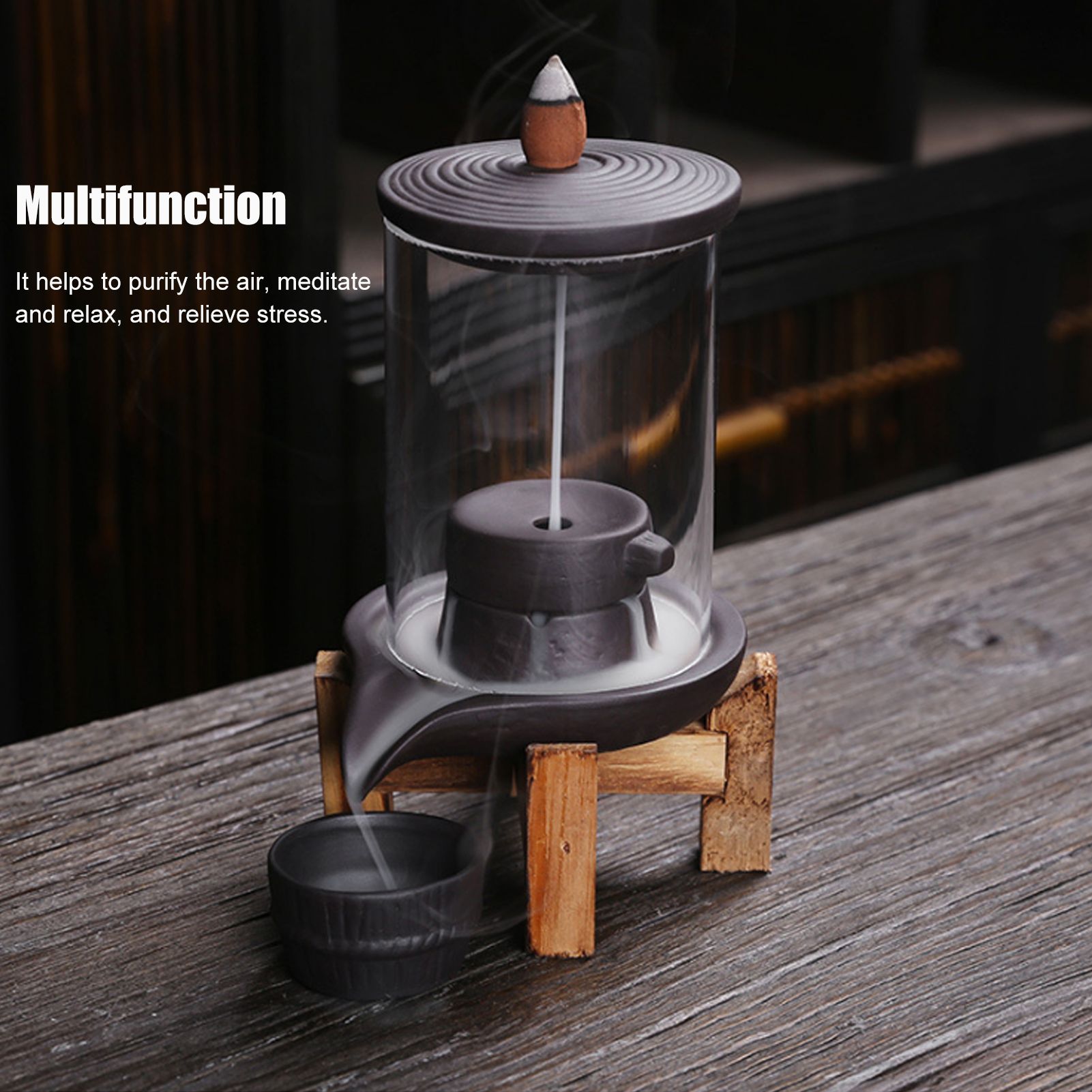 Incense Burner Smoke Backflow Incense Holder Living Room Decor Feng Shui view 13
