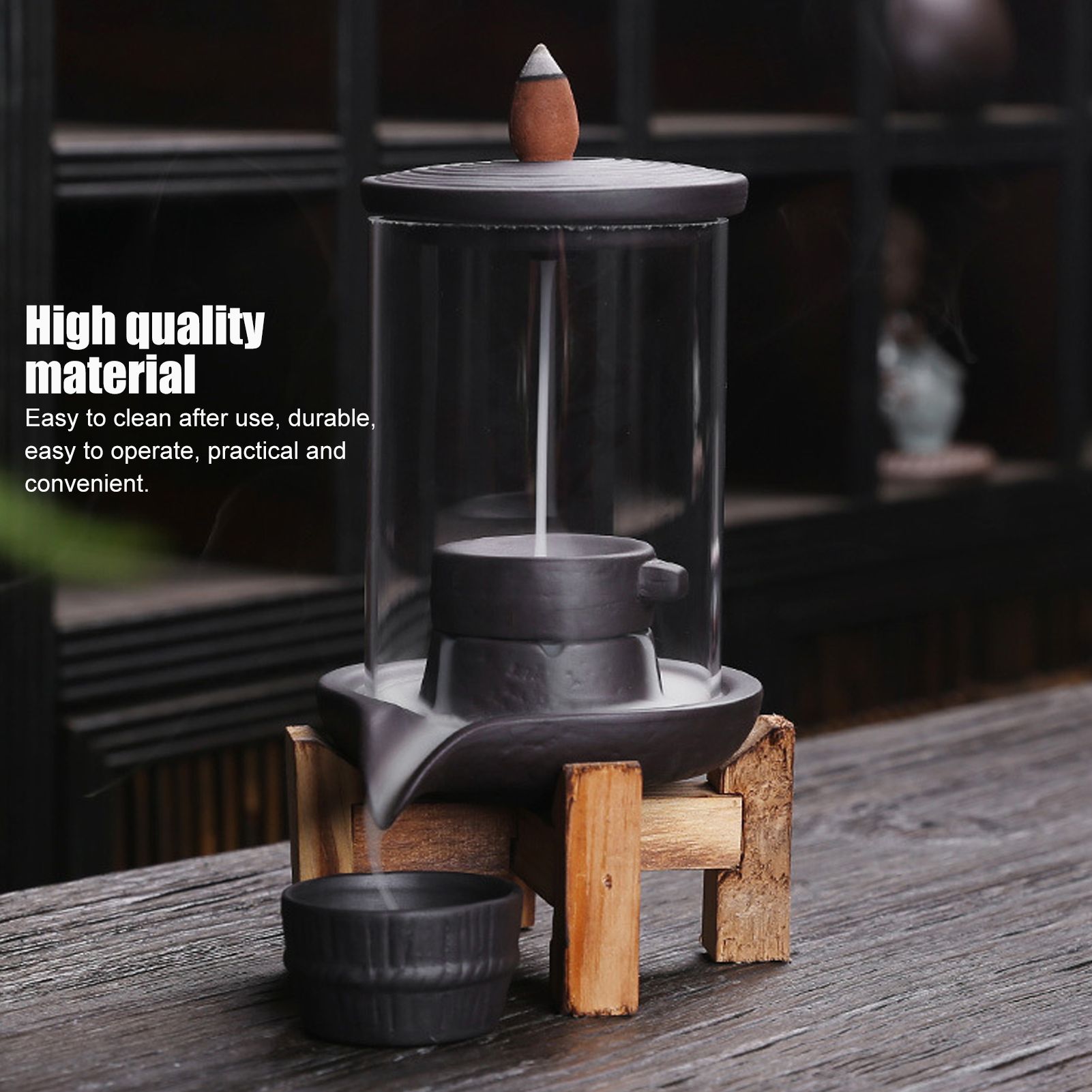 Incense Burner Smoke Backflow Incense Holder Living Room Decor Feng Shui view 14