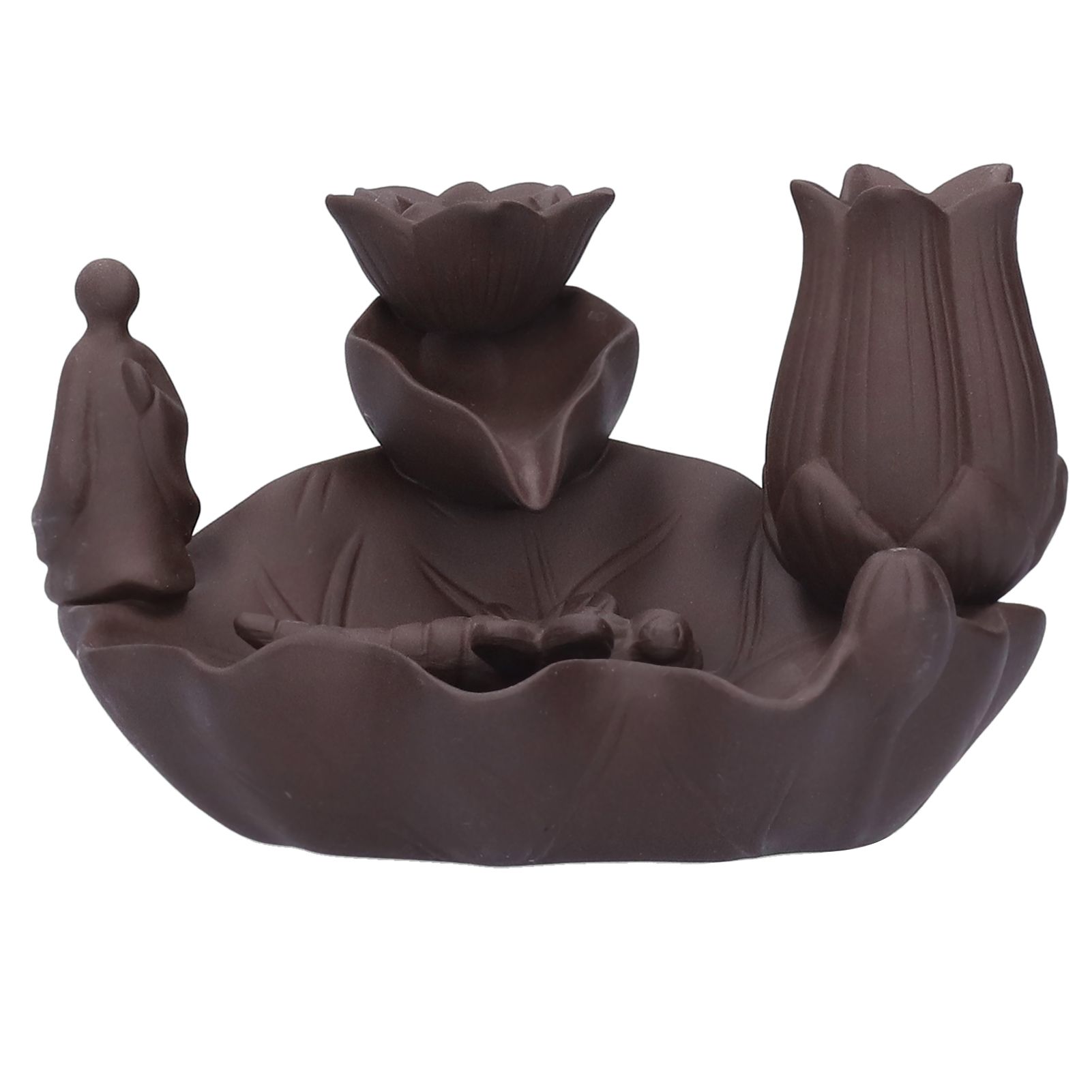 Incense Burner Red Porcelain Dragonfly Shape Backflow Smoke Waterfall — image 1