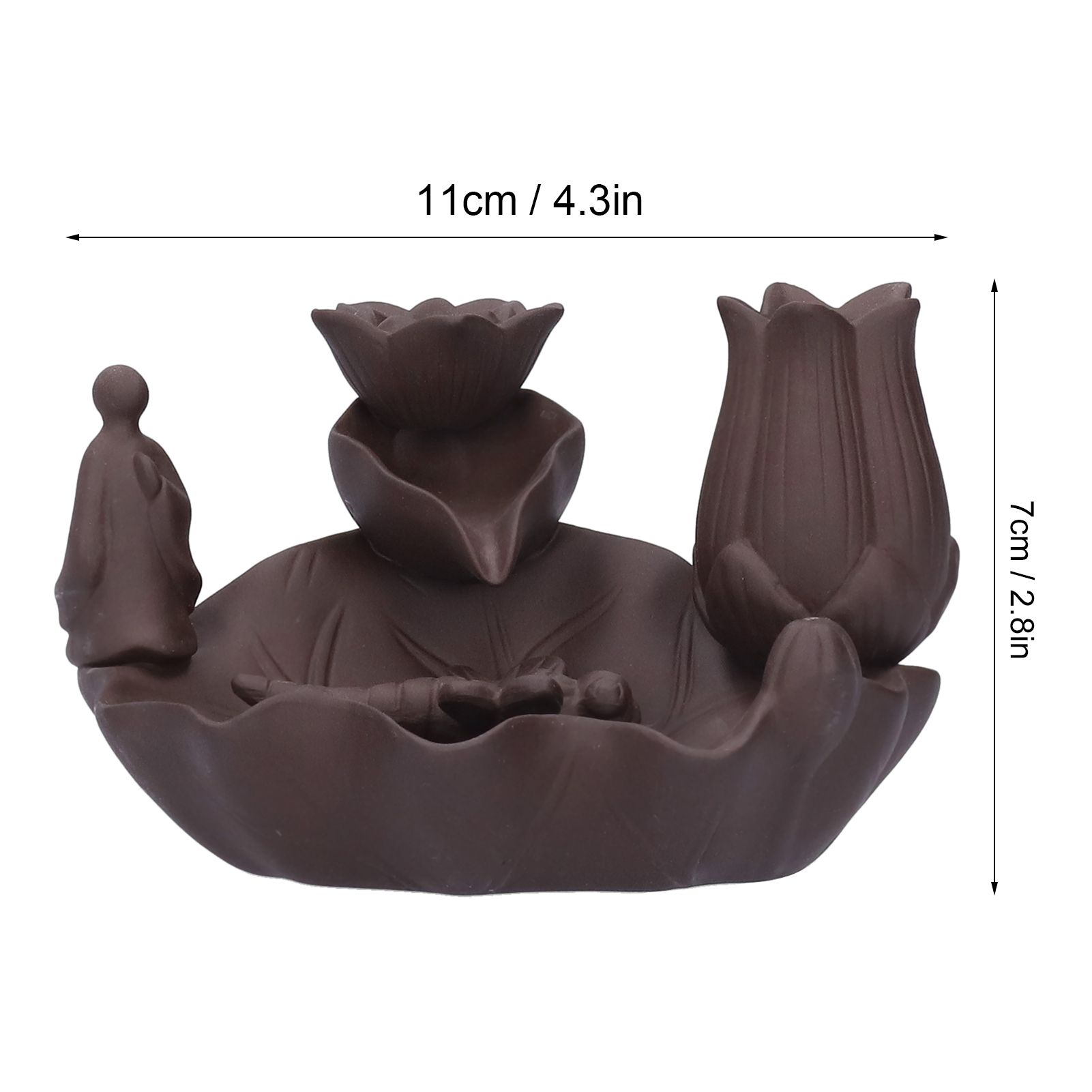 Incense Burner Red Porcelain Dragonfly Shape Backflow Smoke Waterfall view 11