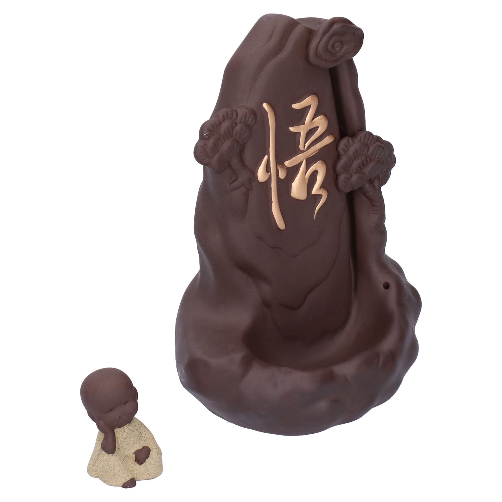 Backflow Incense Burner with Little Monk Ornament Household Inner Decoration view 4