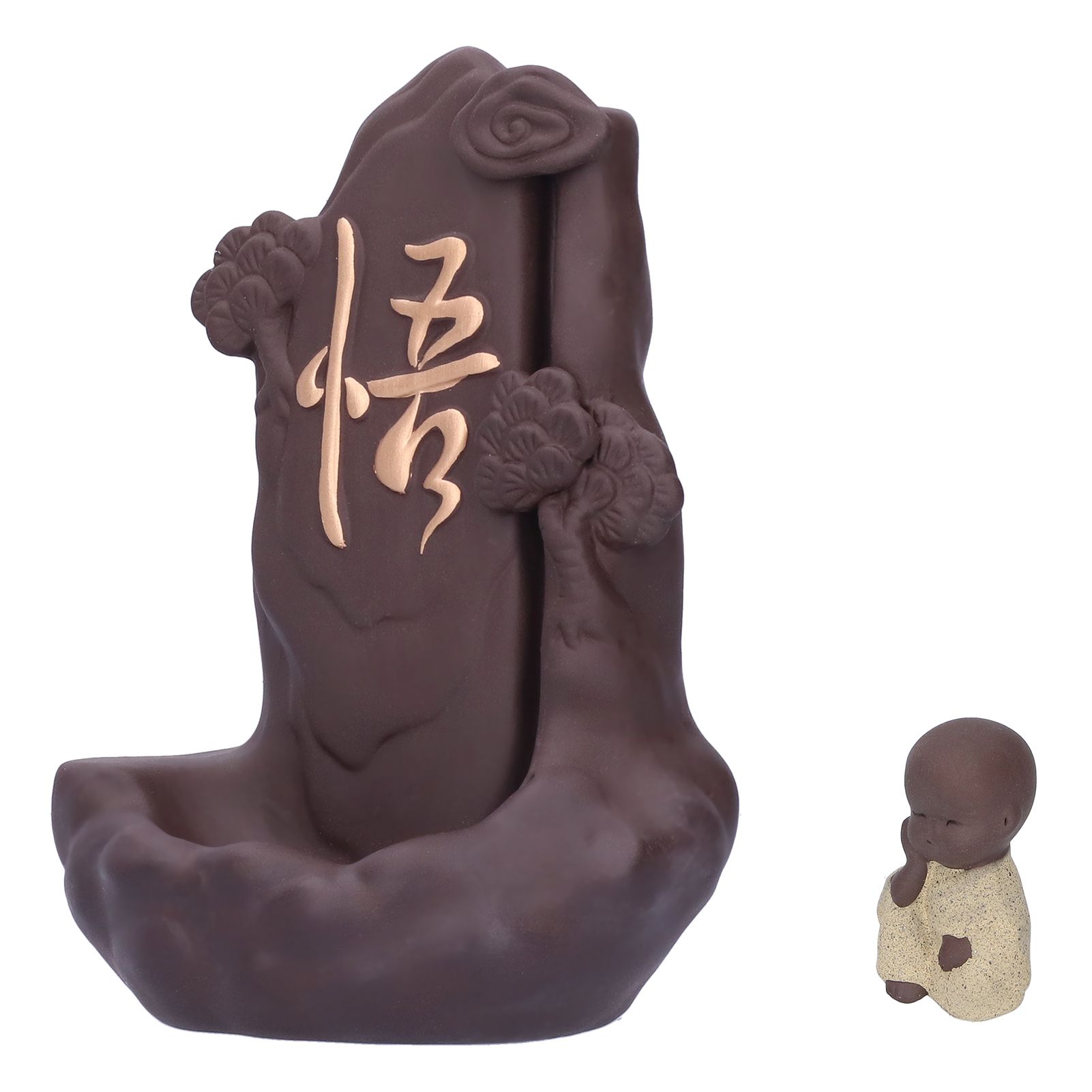 Backflow Incense Burner with Little Monk Ornament Household Inner Decoration view 6