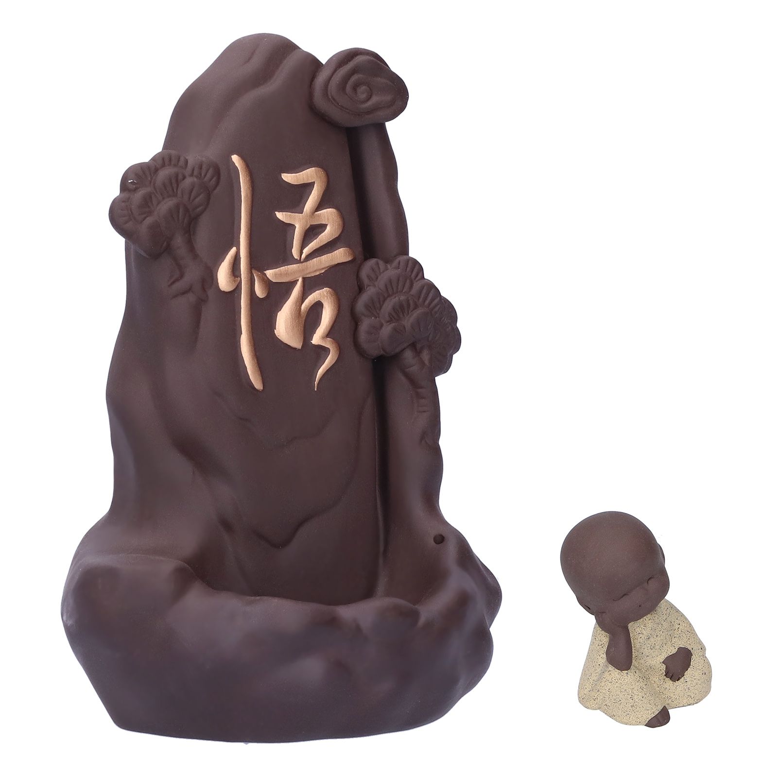 Backflow Incense Burner with Little Monk Ornament Household Inner Decoration view 7