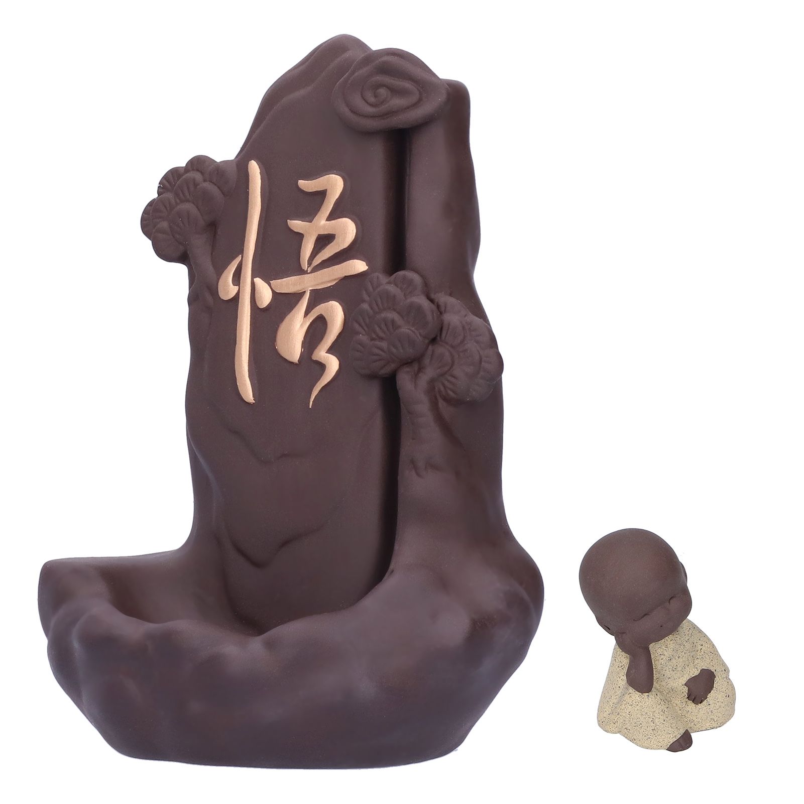 Backflow Incense Burner with Little Monk Ornament Household Inner Decoration view 8