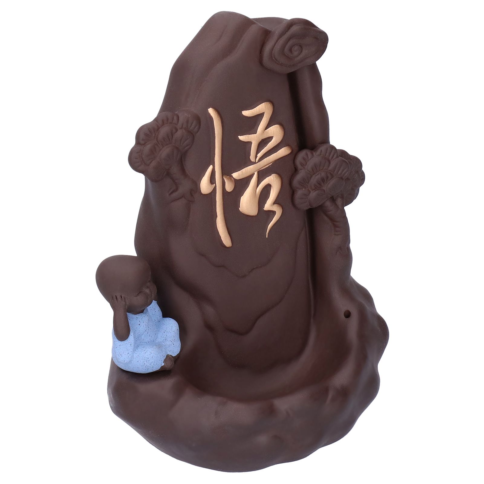 Backflow Incense Burner with Little Monk Ornament Household Inner Decoration view 3
