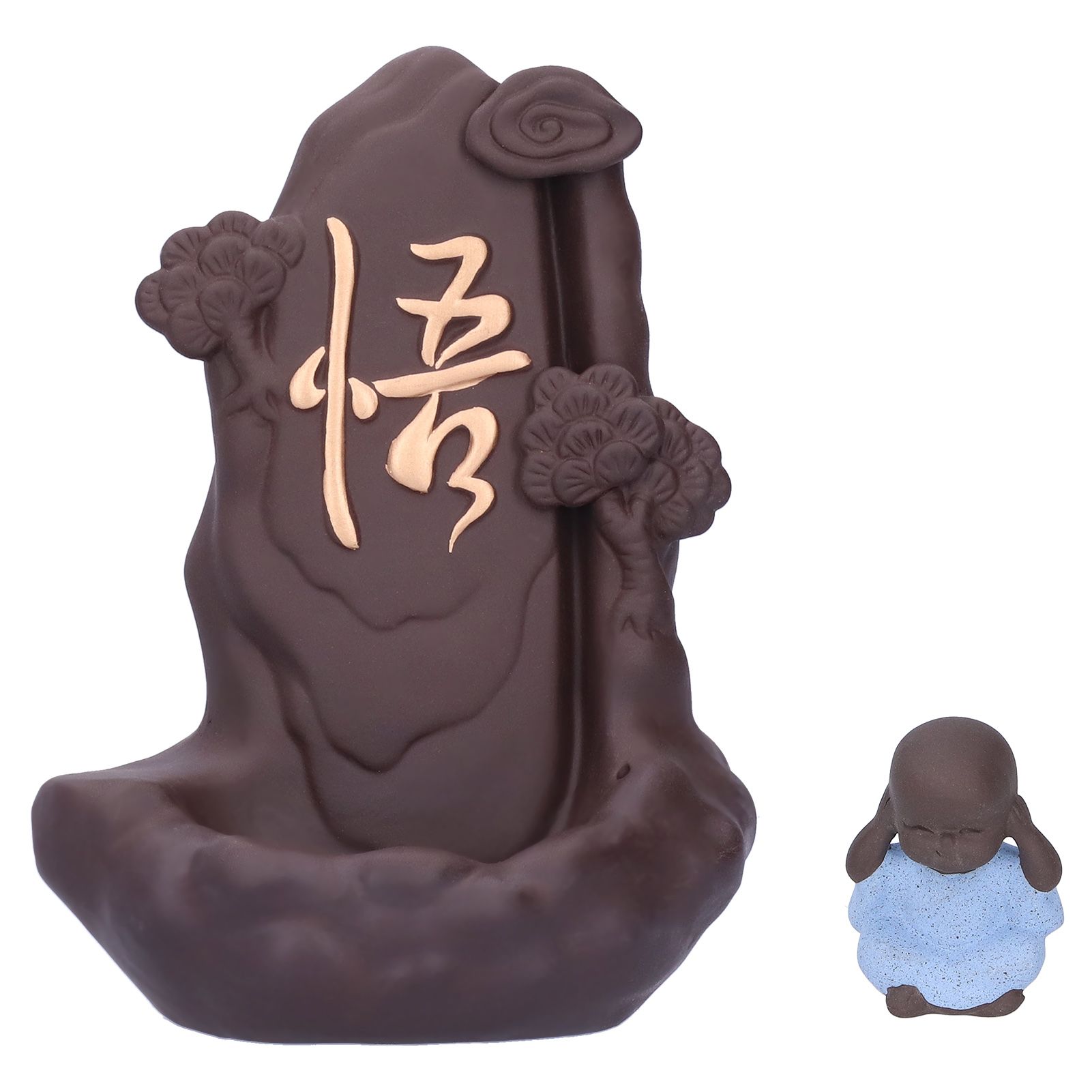 Backflow Incense Burner with Little Monk Ornament Household Inner Decoration view 5