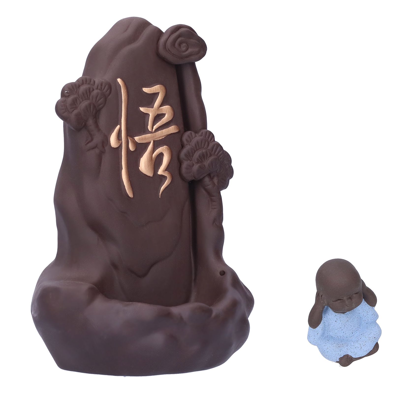 Backflow Incense Burner with Little Monk Ornament Household Inner Decoration view 7