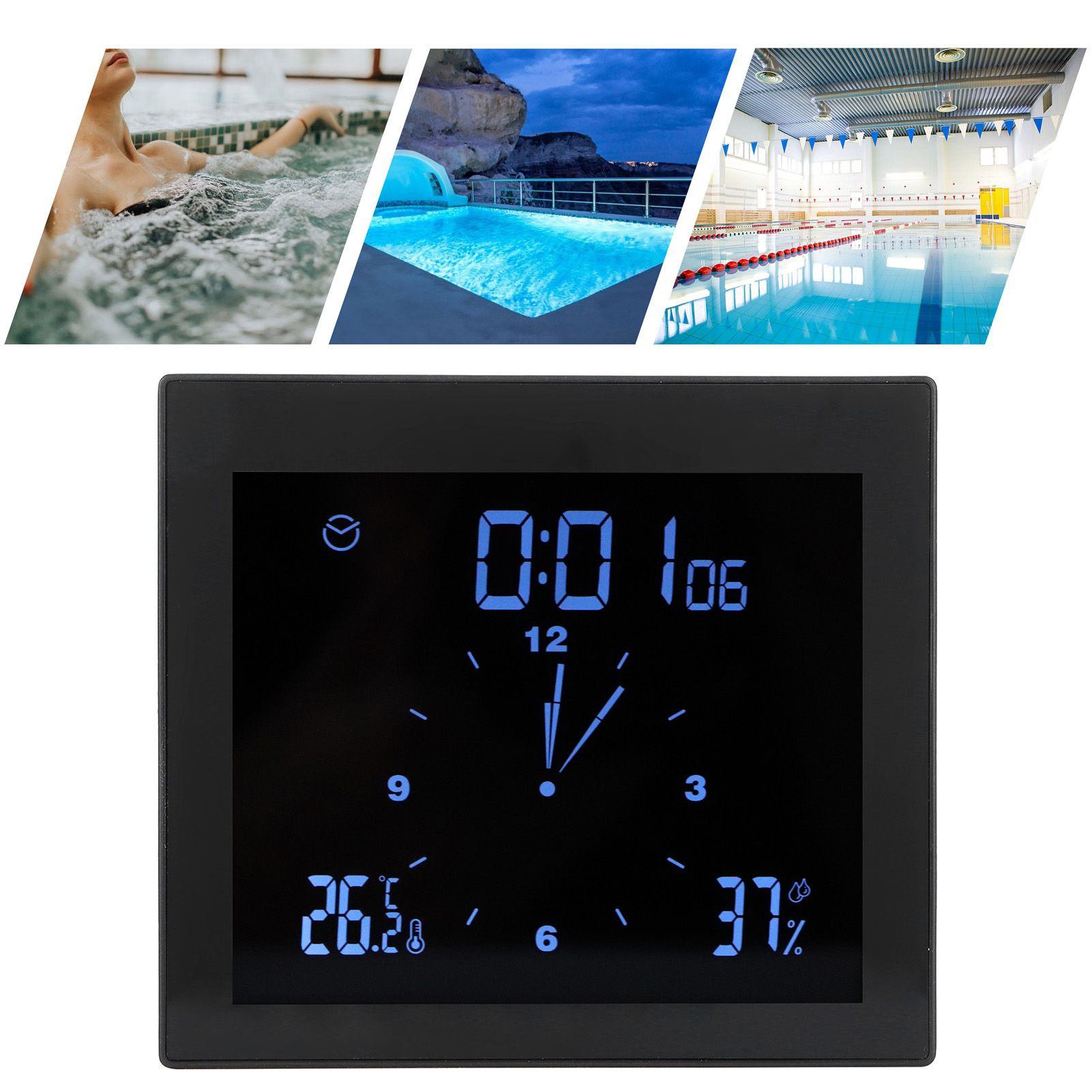Digital Alarm Temperature Humidity Display Clock Indoor Table Timer view 9