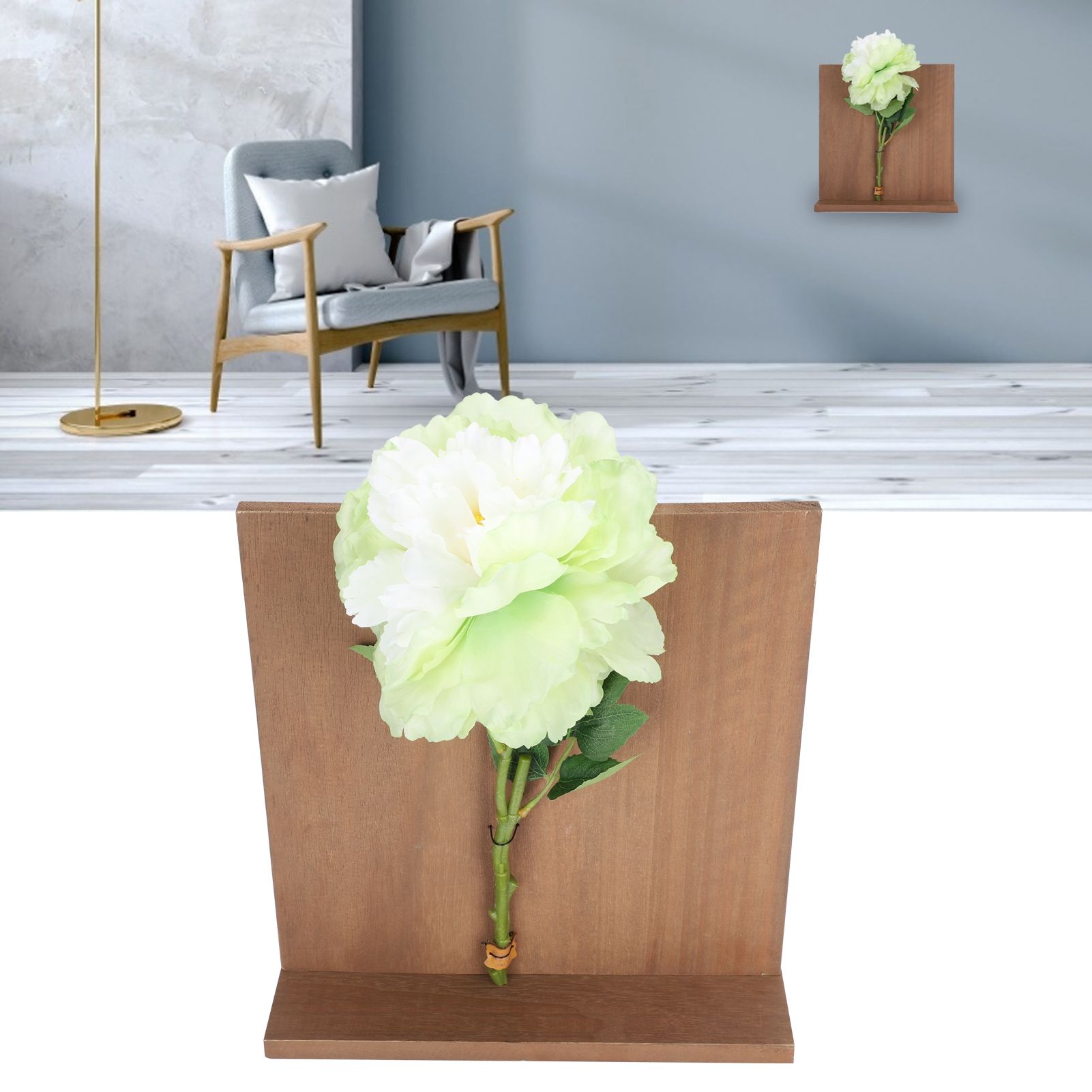 Artificial Flower Hanging Ornaments with Wood Board Indoor Living Room Bedroom view 10