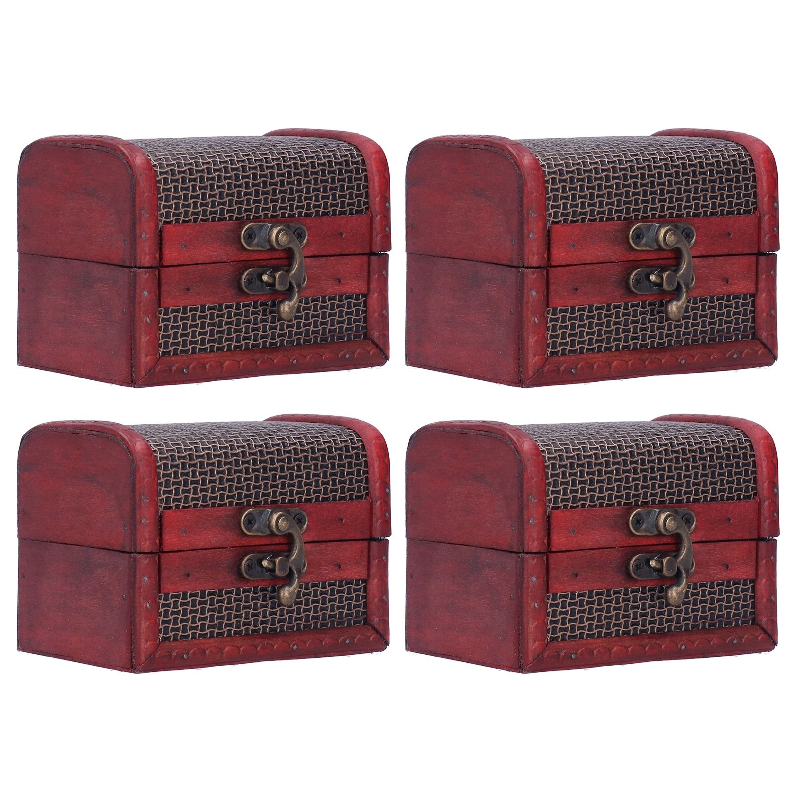 4pcs Retro Wooden Storage Box Art Craft Classic Ornament for Cosmetics Jewelry view 6