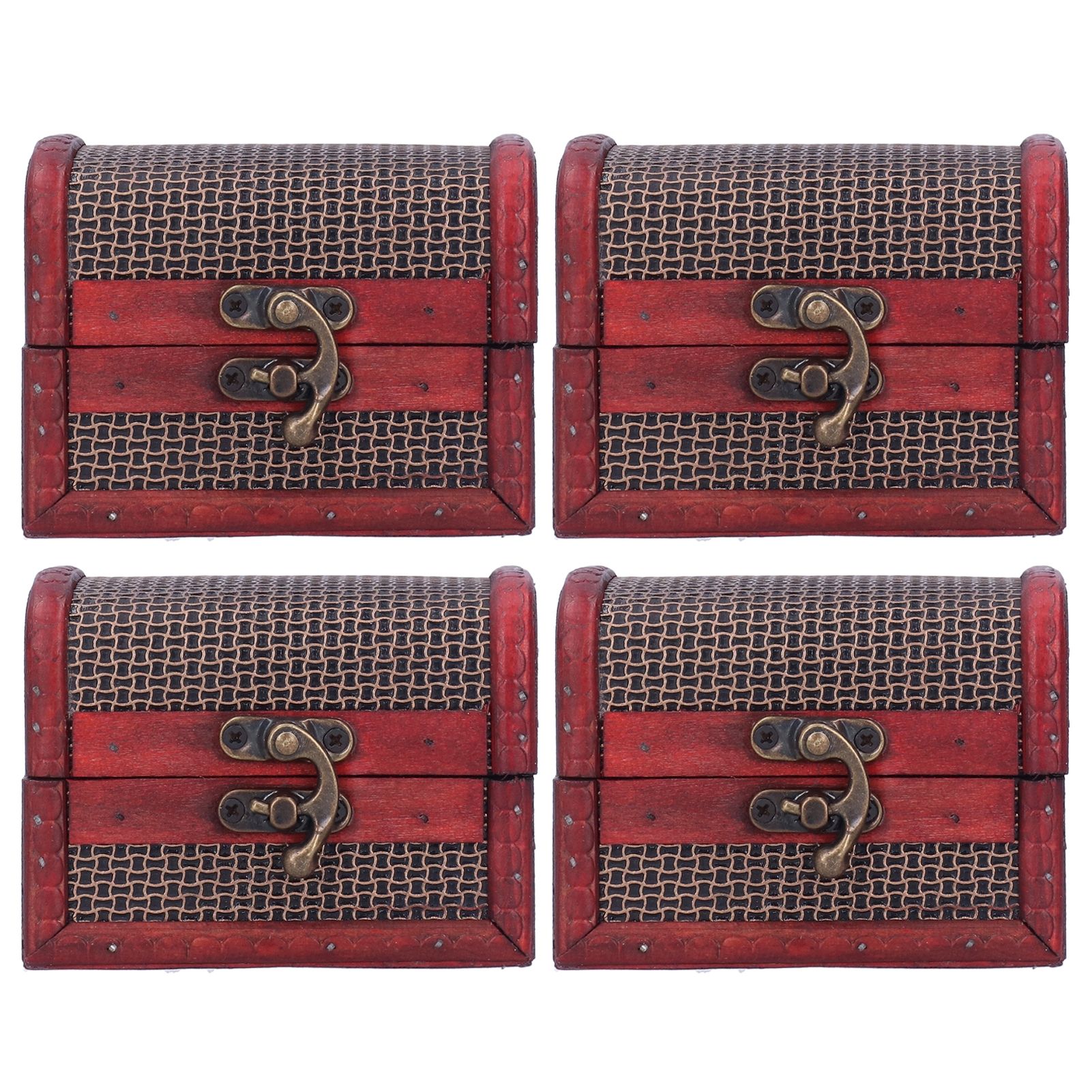 4pcs Retro Wooden Storage Box Art Craft Classic Ornament for Cosmetics Jewelry view 8