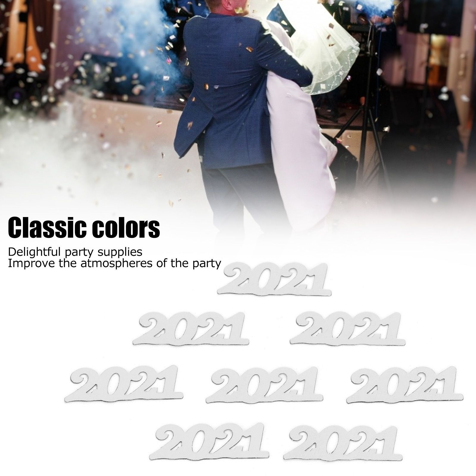 2021 Confetti Decorations Paper New Year Confetti Glitter Ornament for Wedding view 14