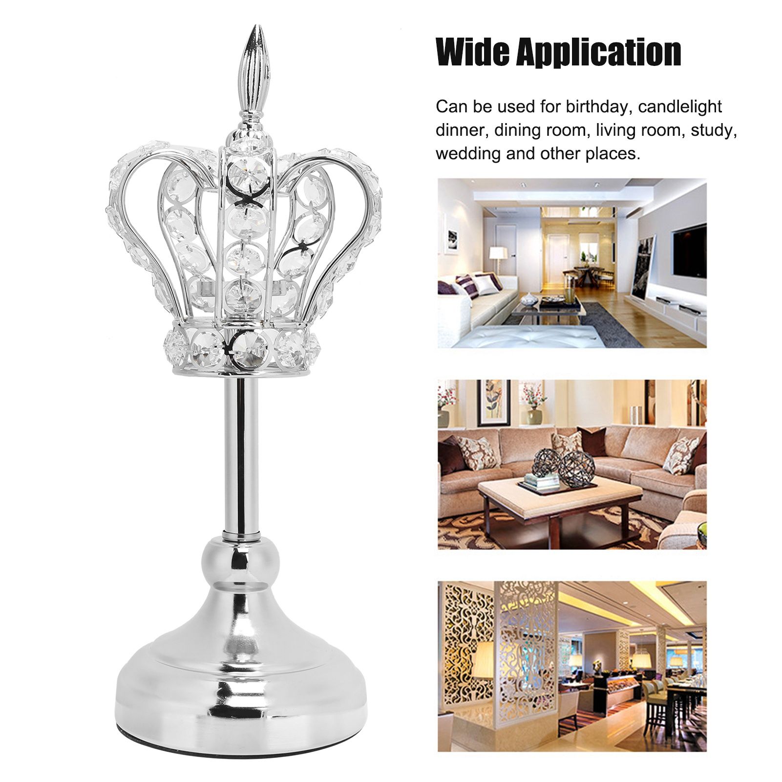Crown Shape Tea Light Holders Candlestick Candle Holder Stand Wedding view 13